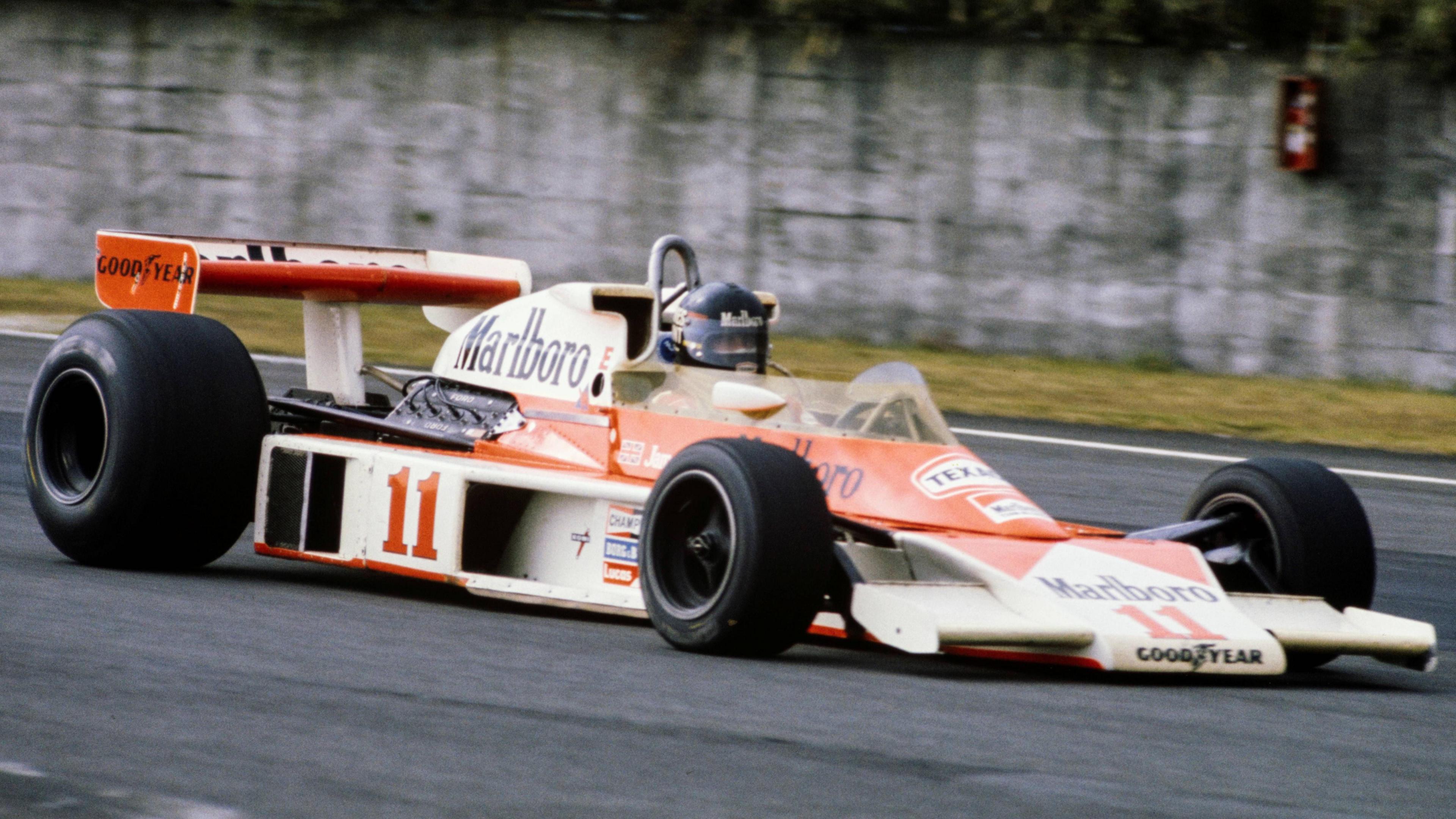 James Hunt drives his McLaren during the 1976 Japanese Grand Prix