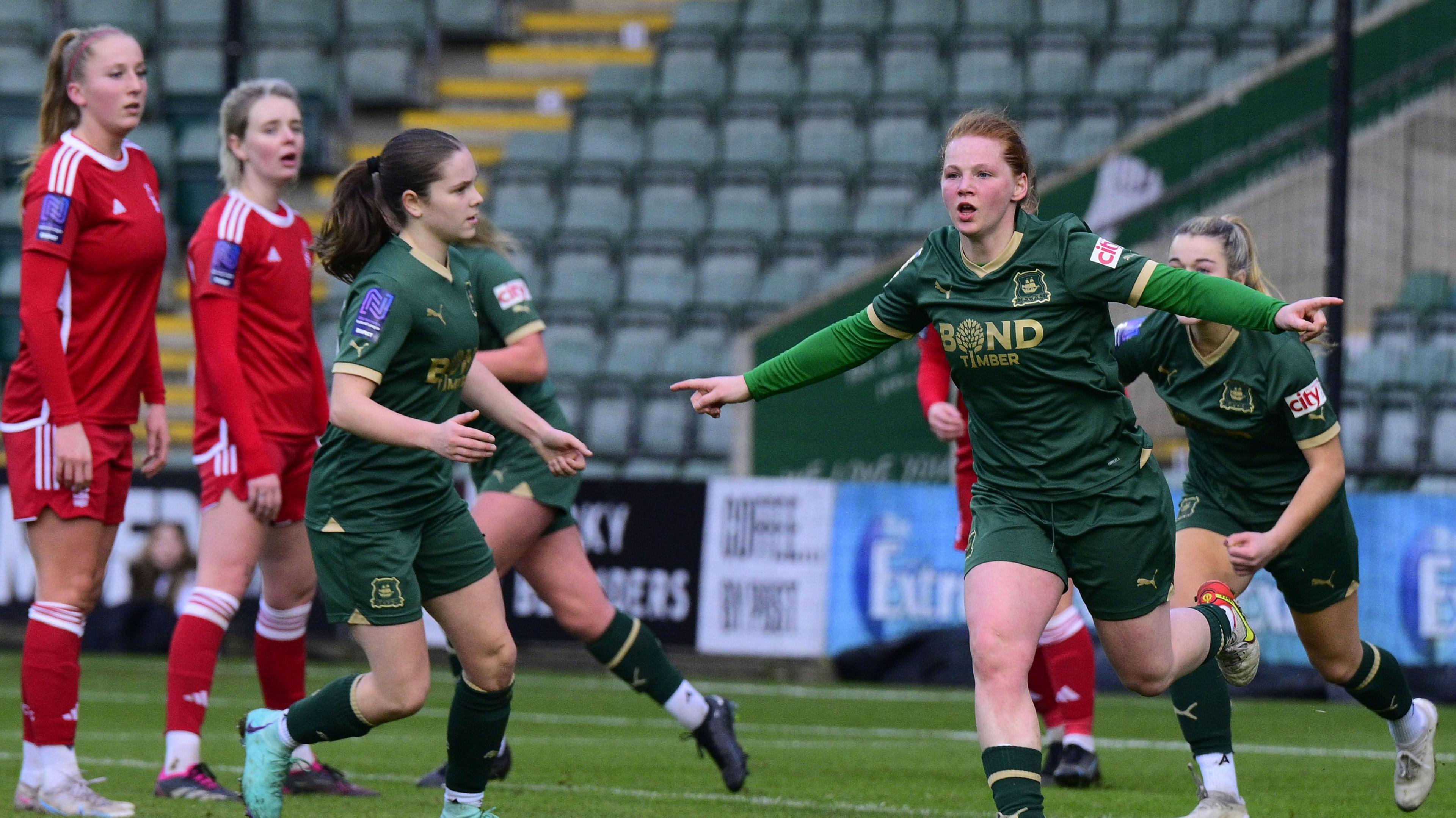 Jade Berrow celebrates scoring for Plymouth Argyle