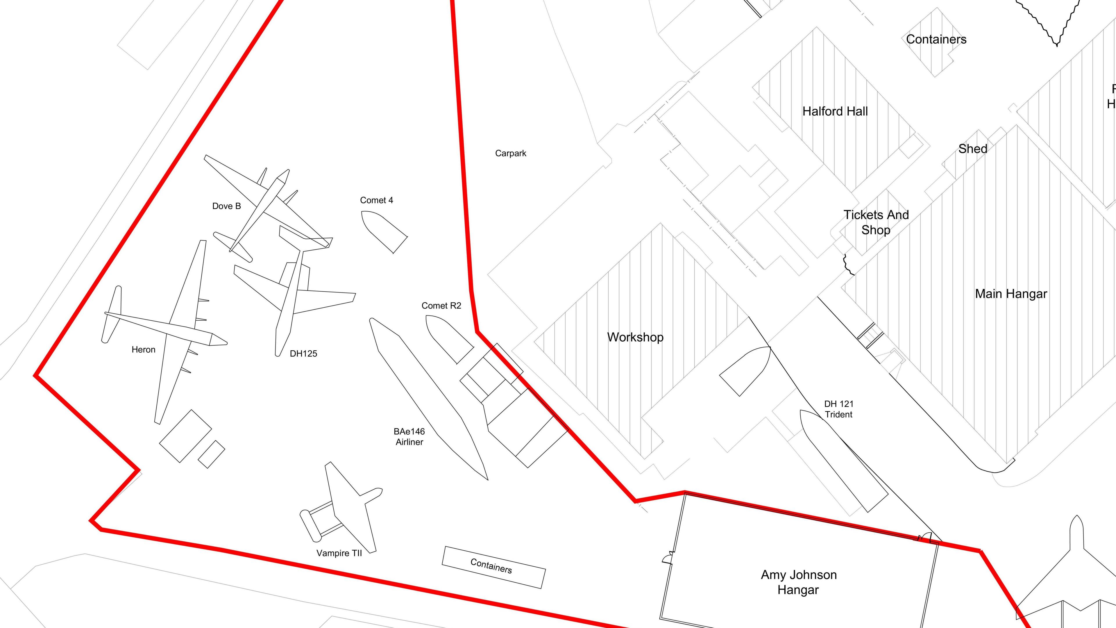 A map of the area seeking planning permission from application documents