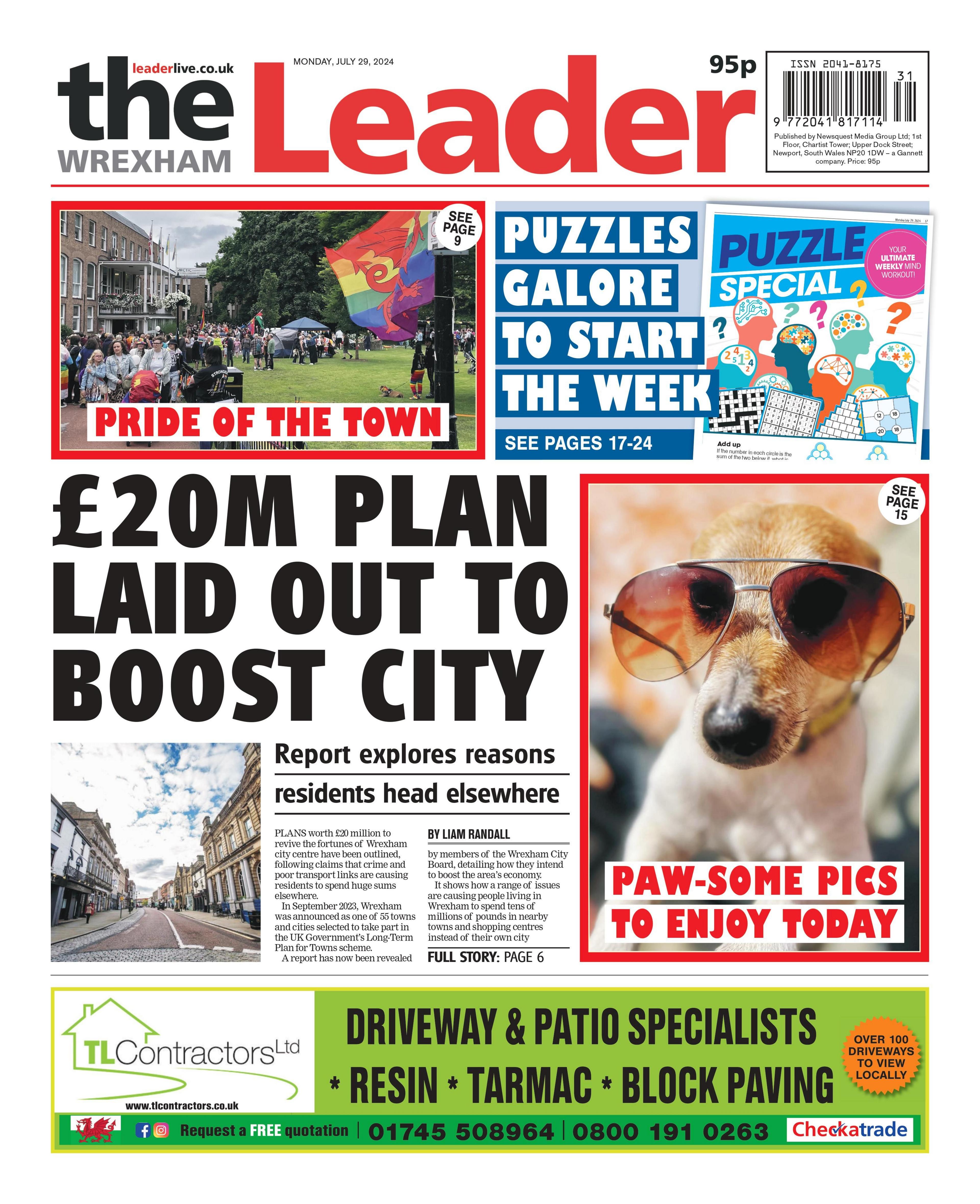 The Wrexham Leader front page