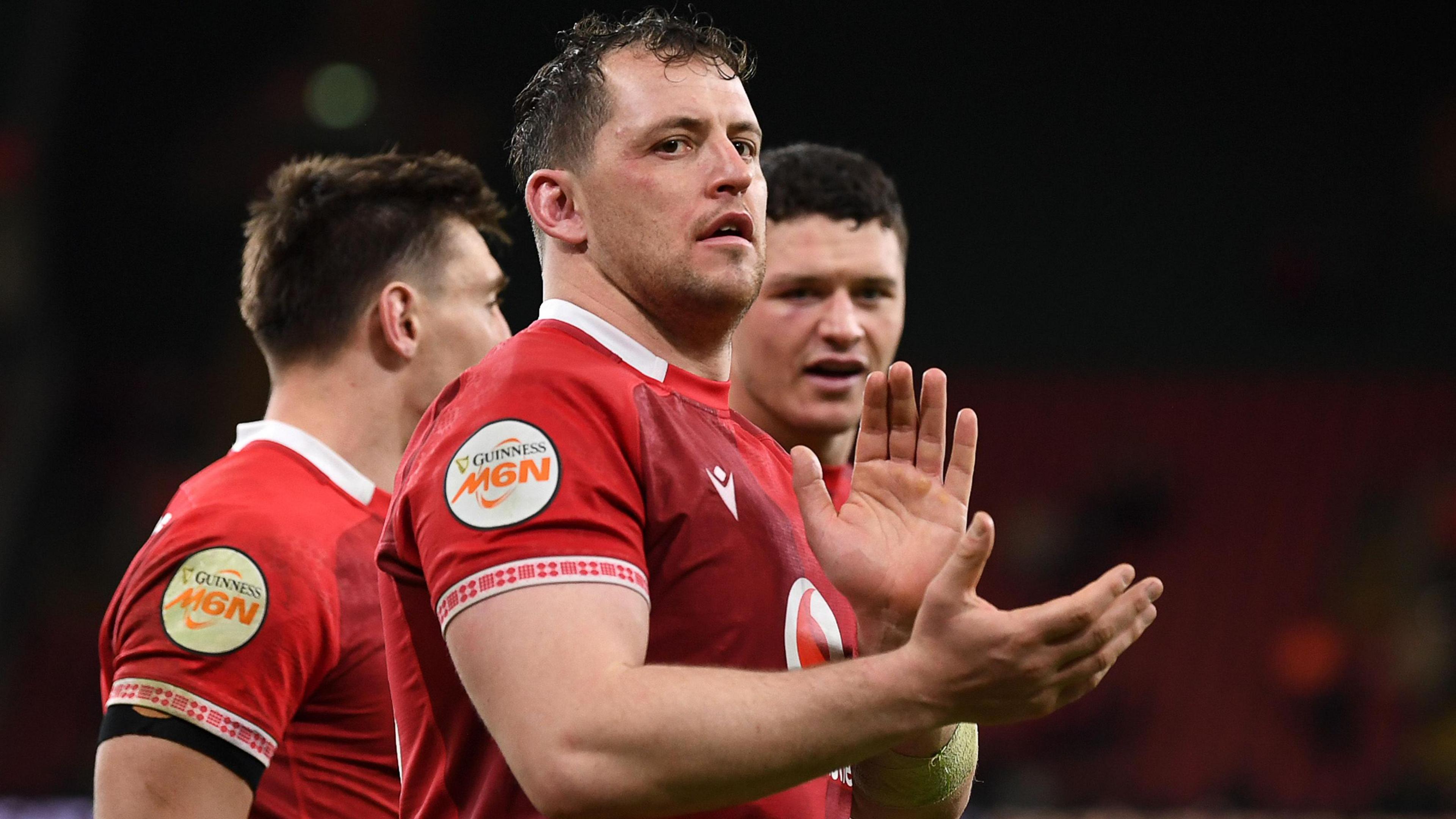 Ryan Elias applauds during Wales' Six Nations win against Italy