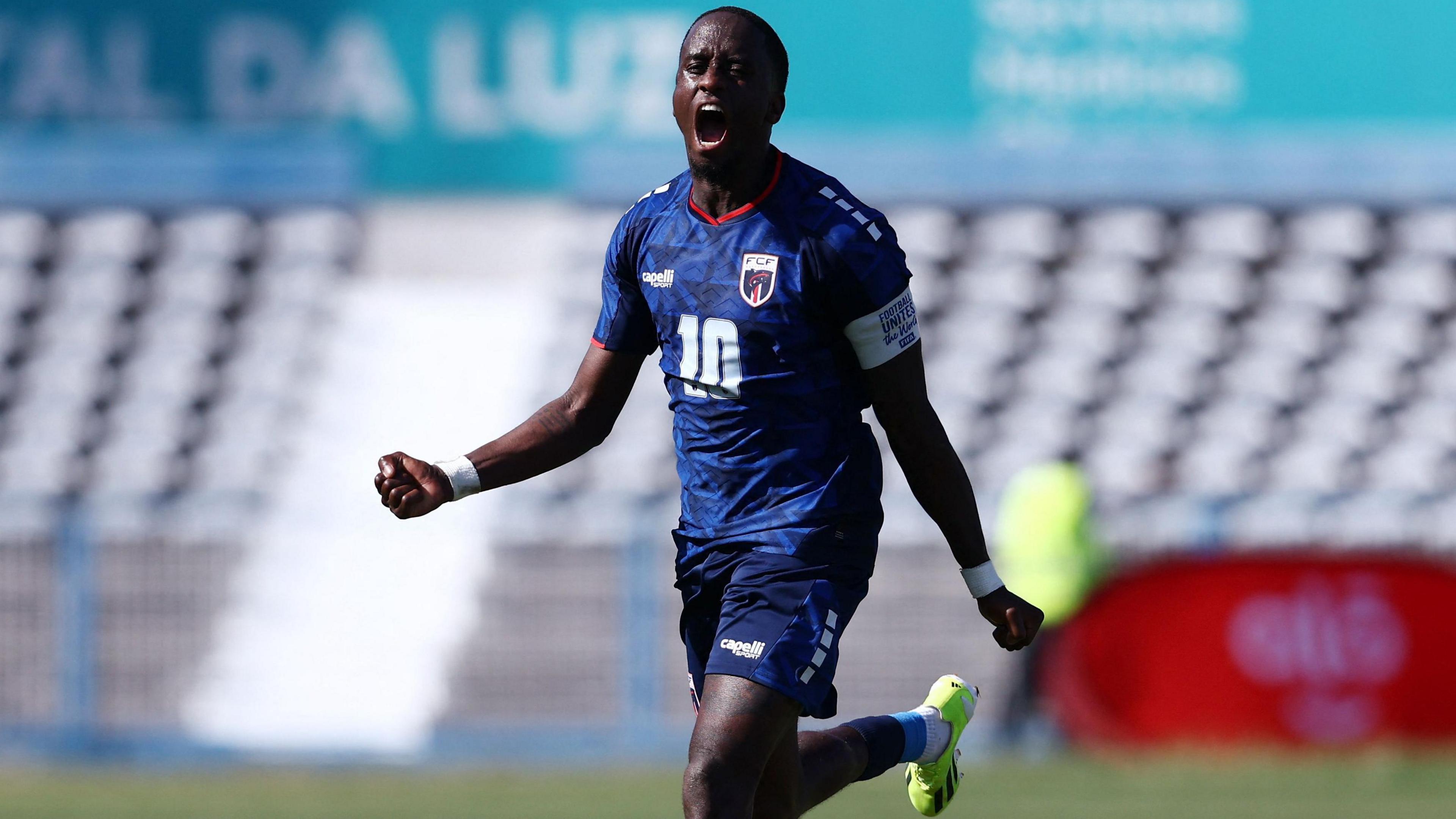 Cape Verde midfielder Jamiro Monteiro celebrates