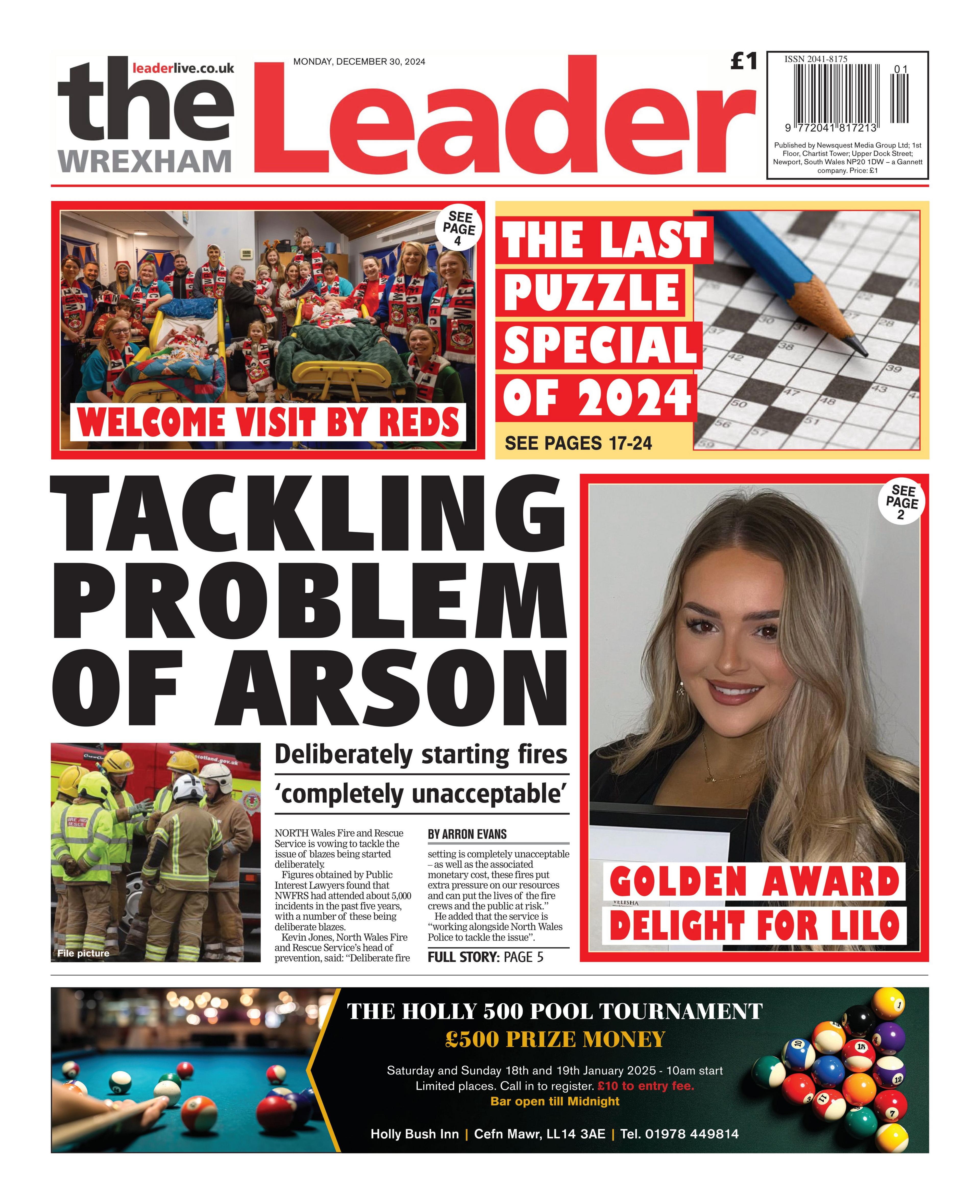 Wrexham Leader front page