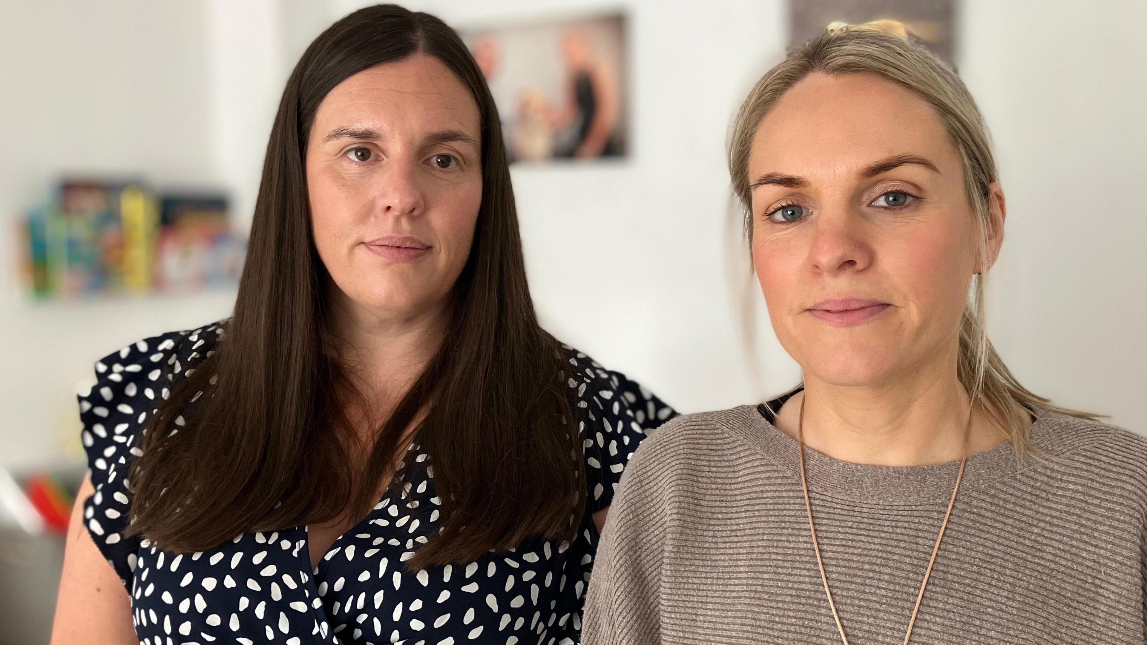 Sisters Sarah Davies and Annika Thomas look towards the camera  