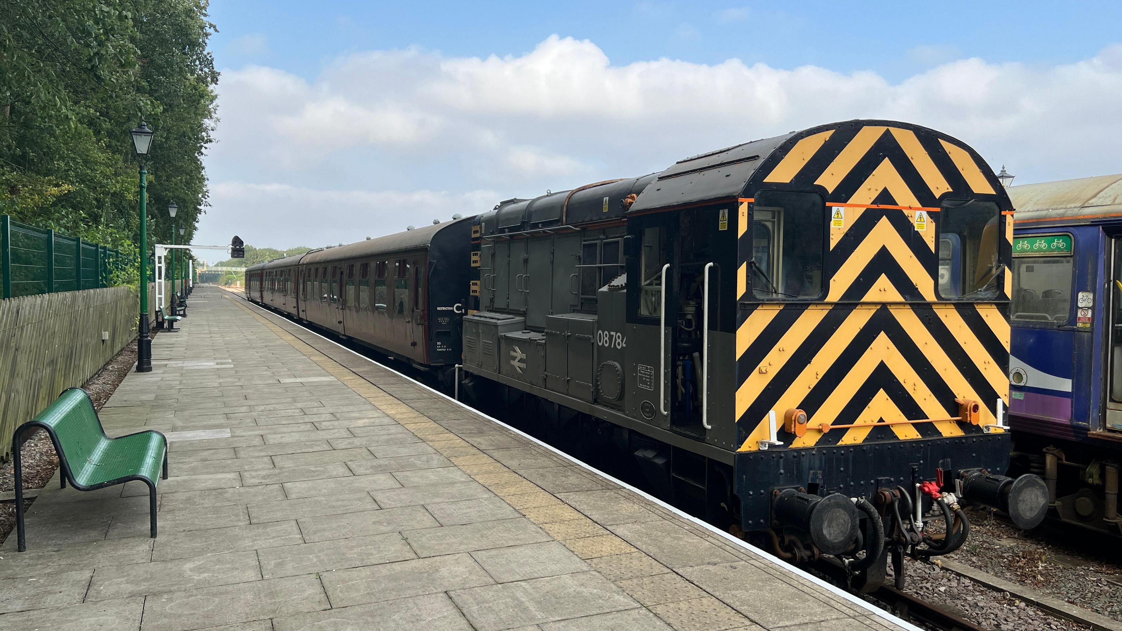 A train at the station in Ruddington