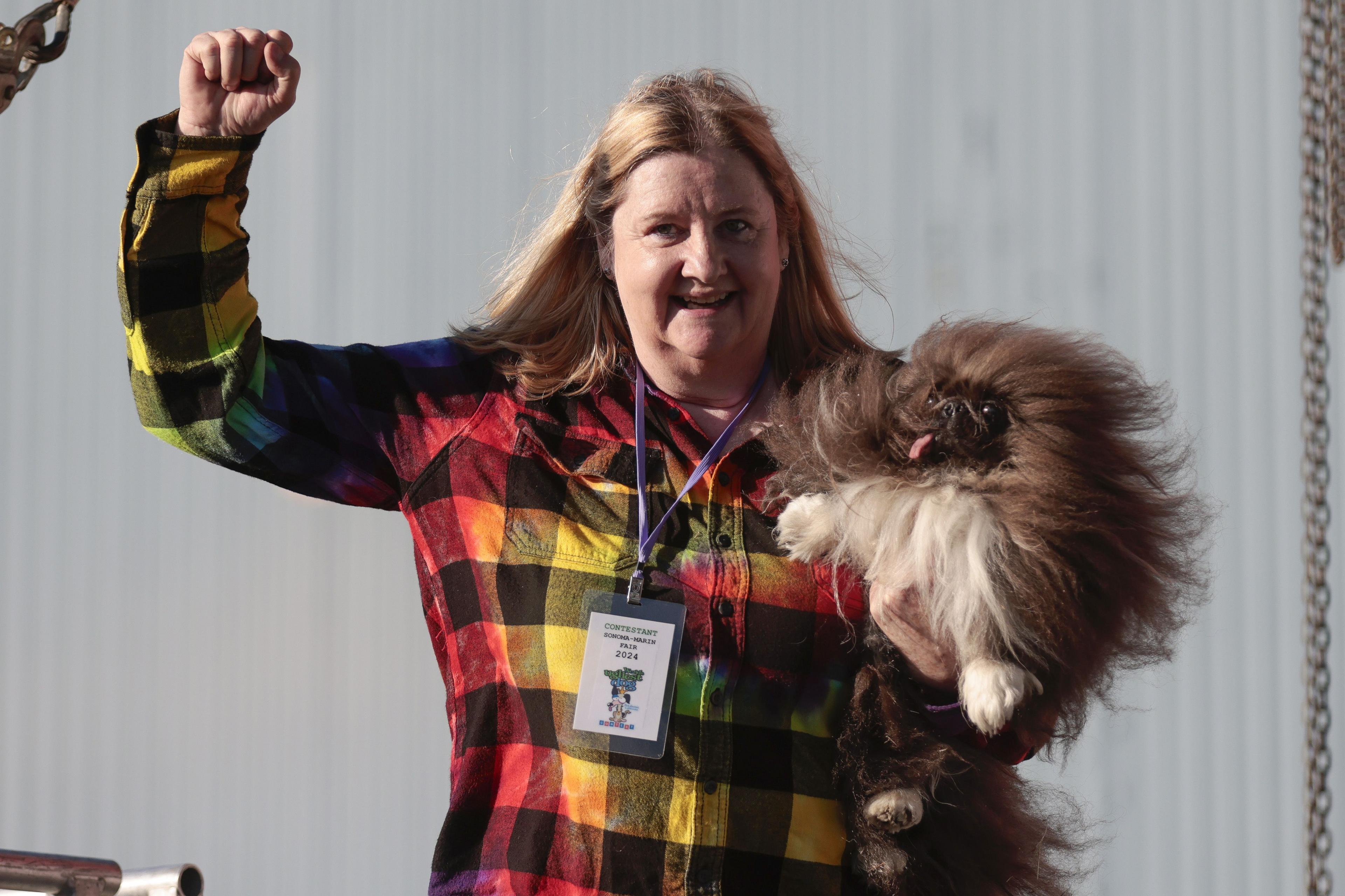 The Ugliest Dog winner Wild Thang and his owner Ann Lewis