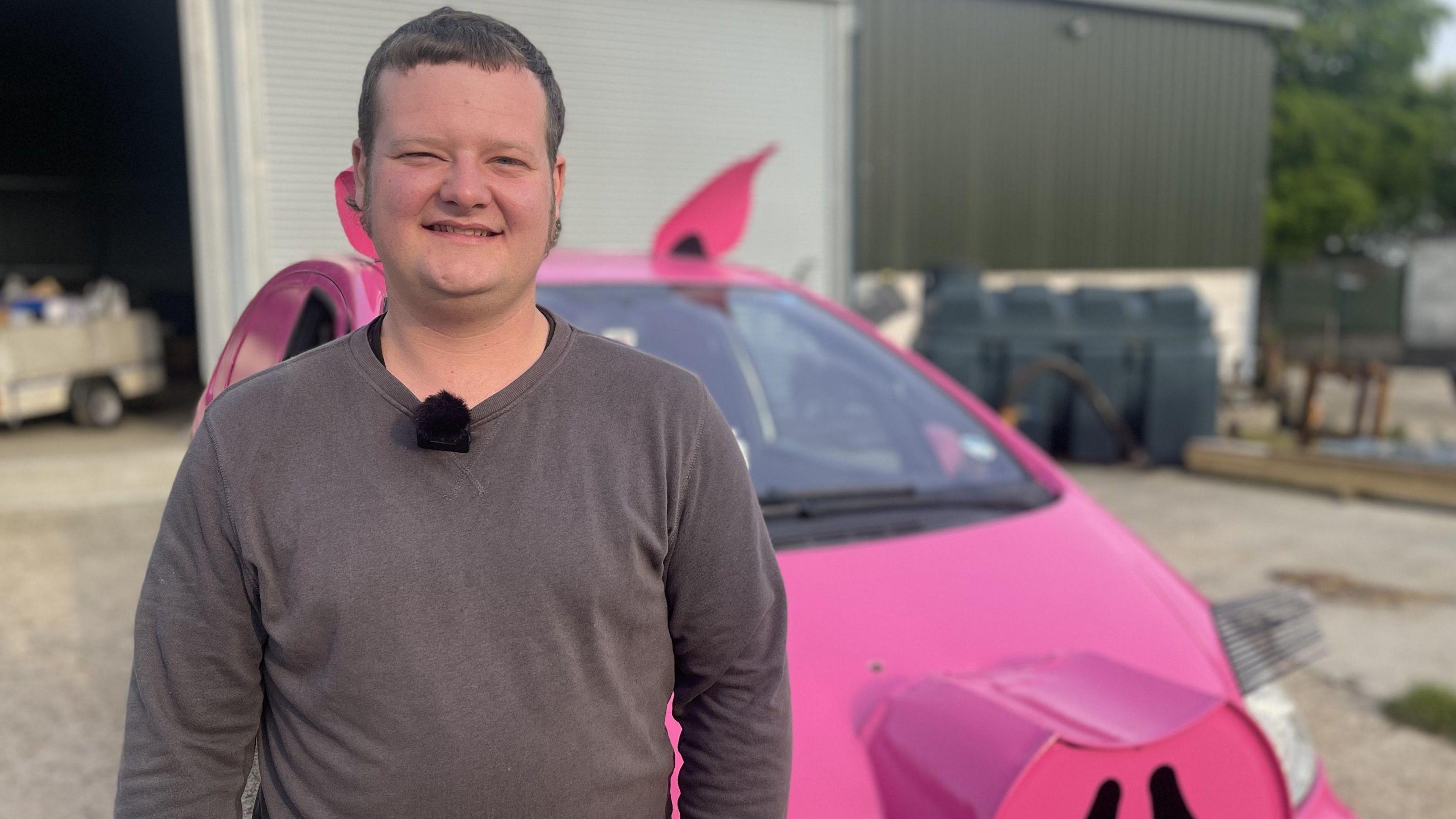 Nathan Lister with his car