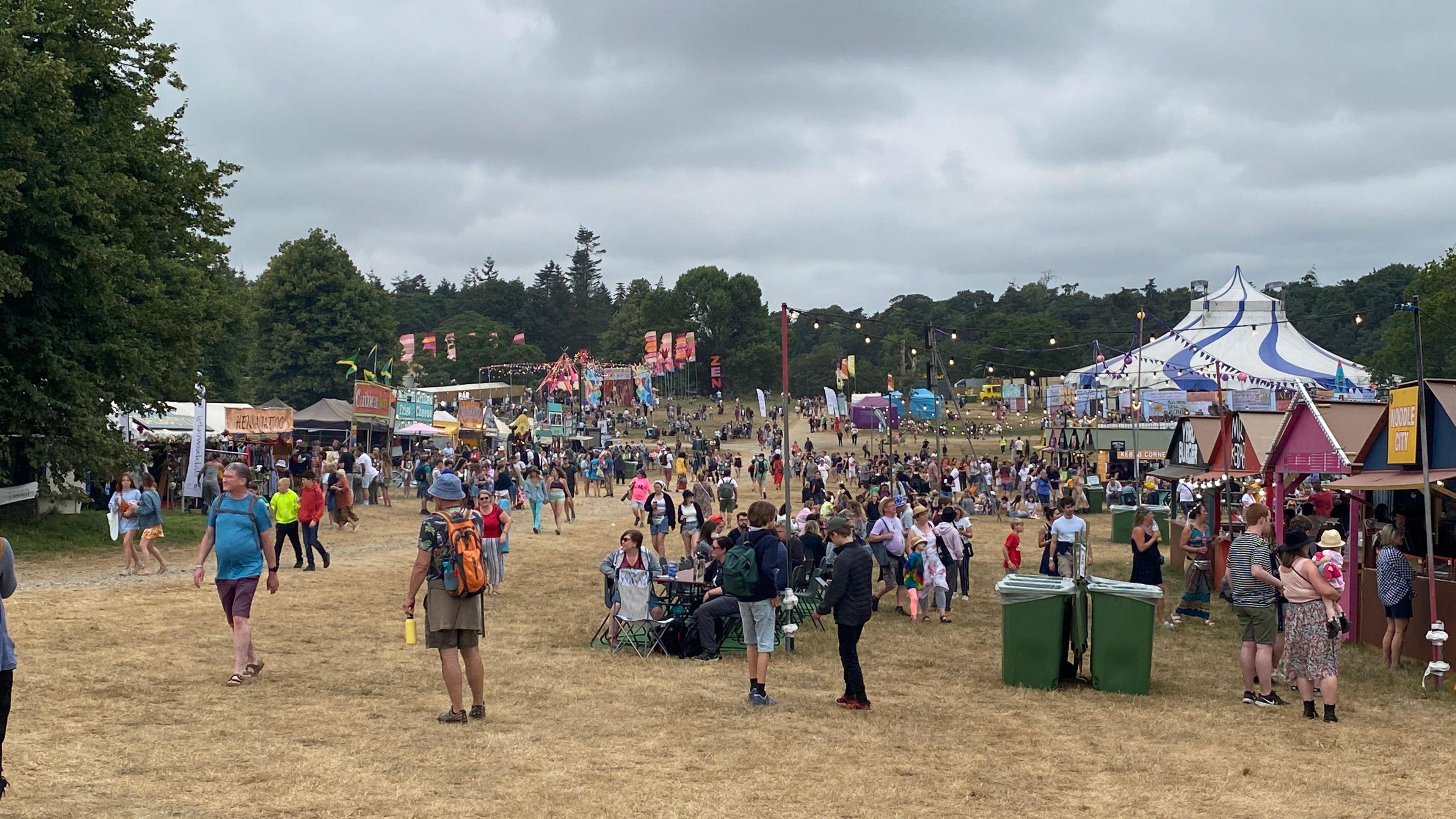 Crowds wandering Latitude festival