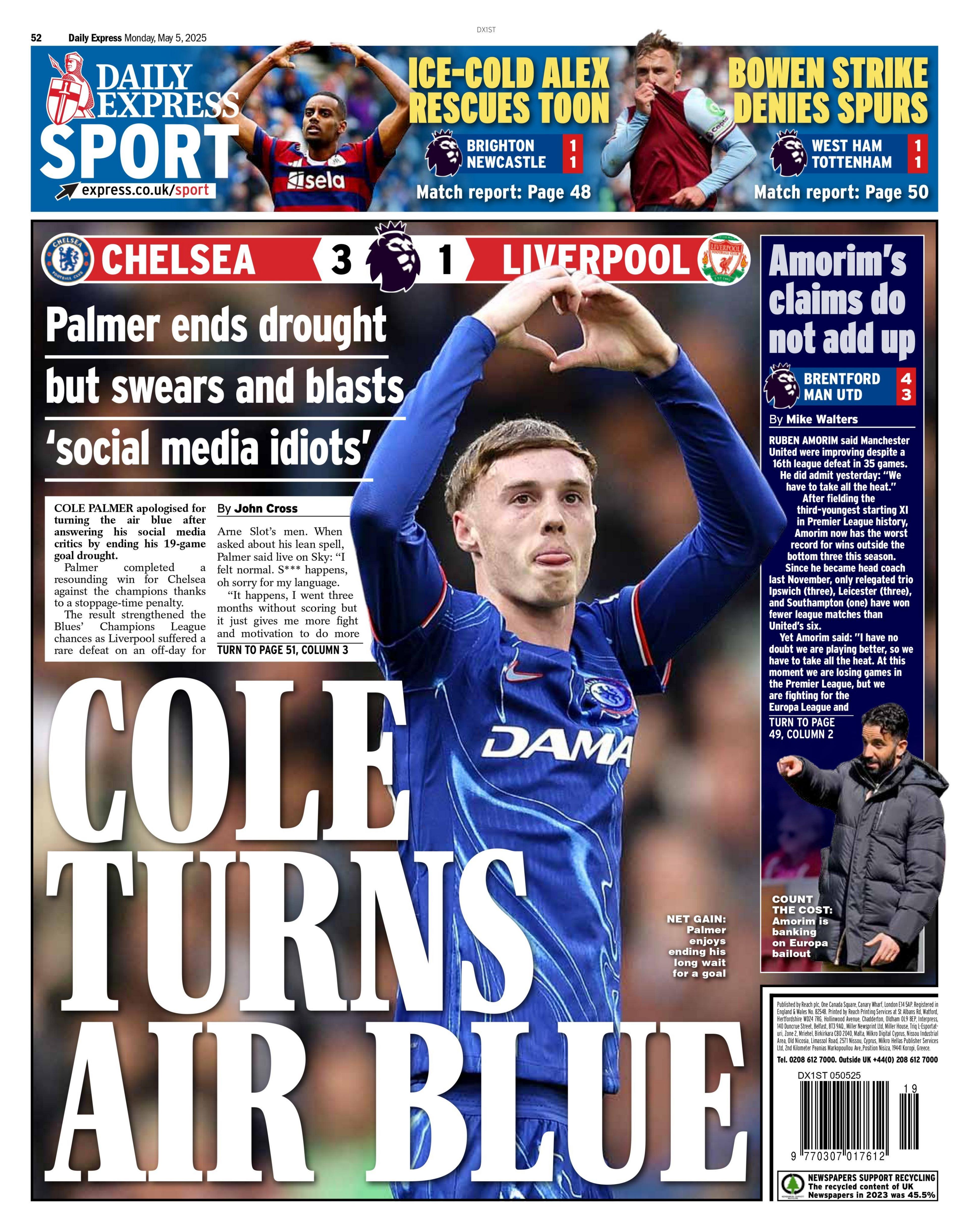 Daily Express back page