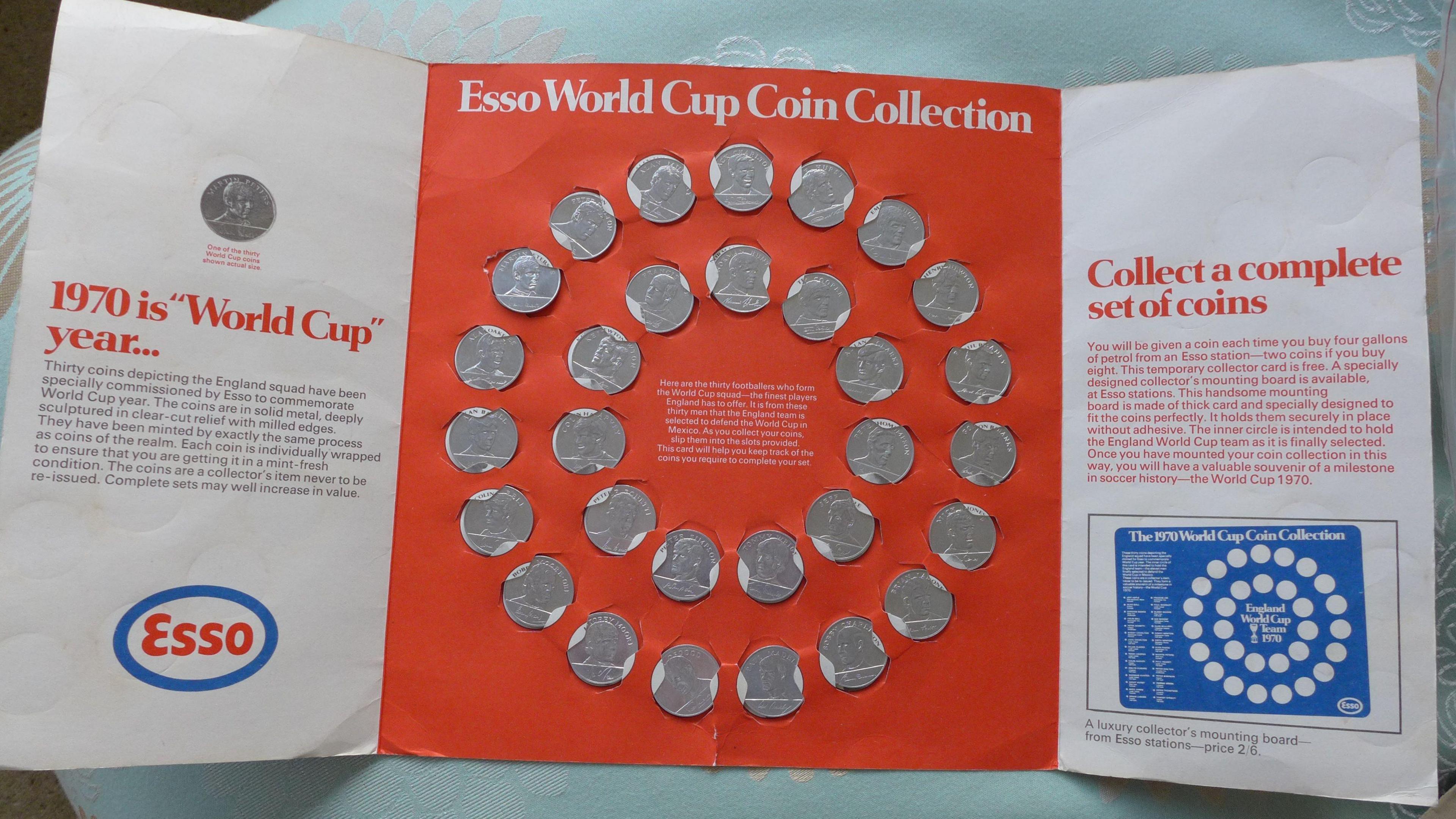 A coin collection from the 1970 World Cup