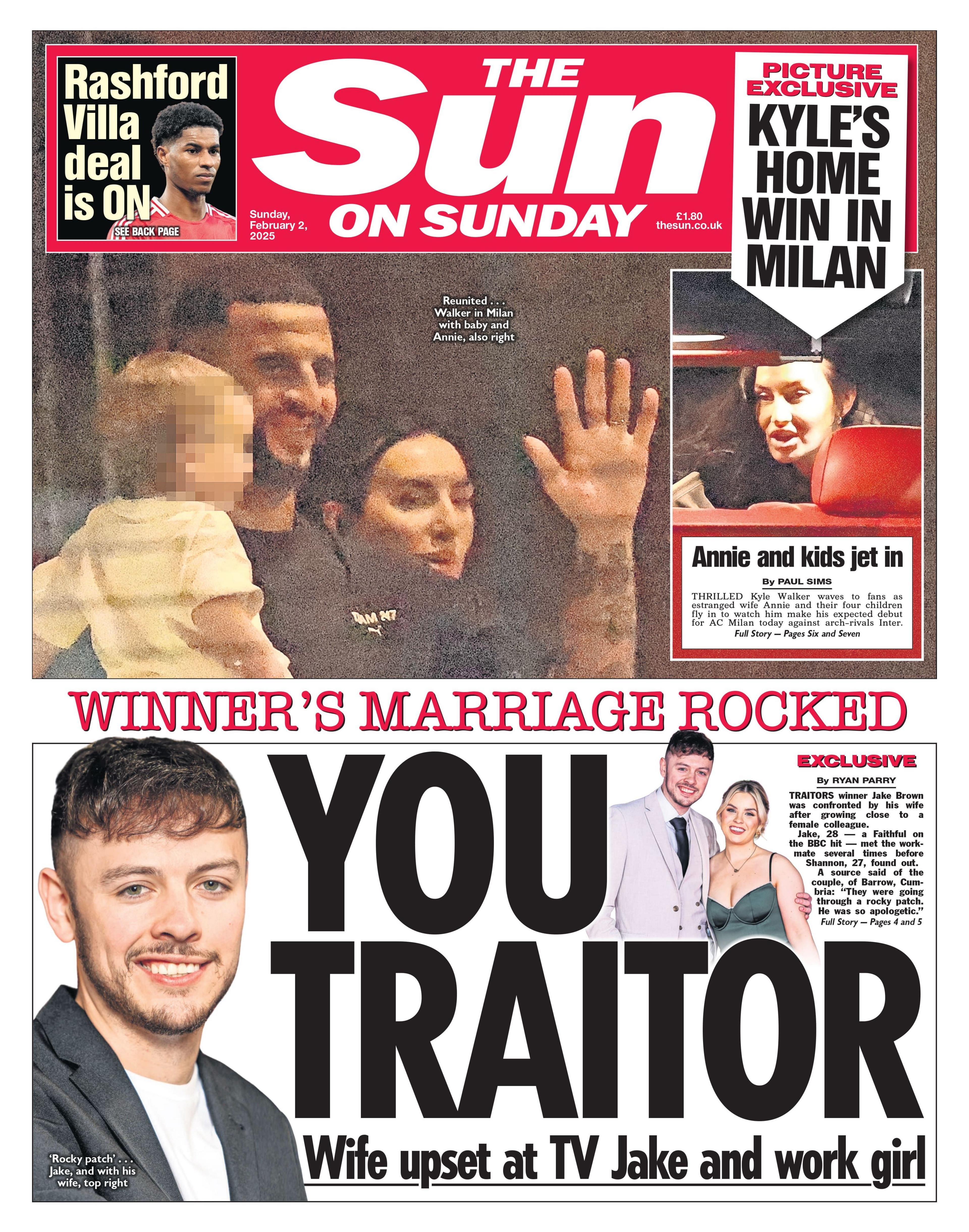 The Sun on Sunday front page 