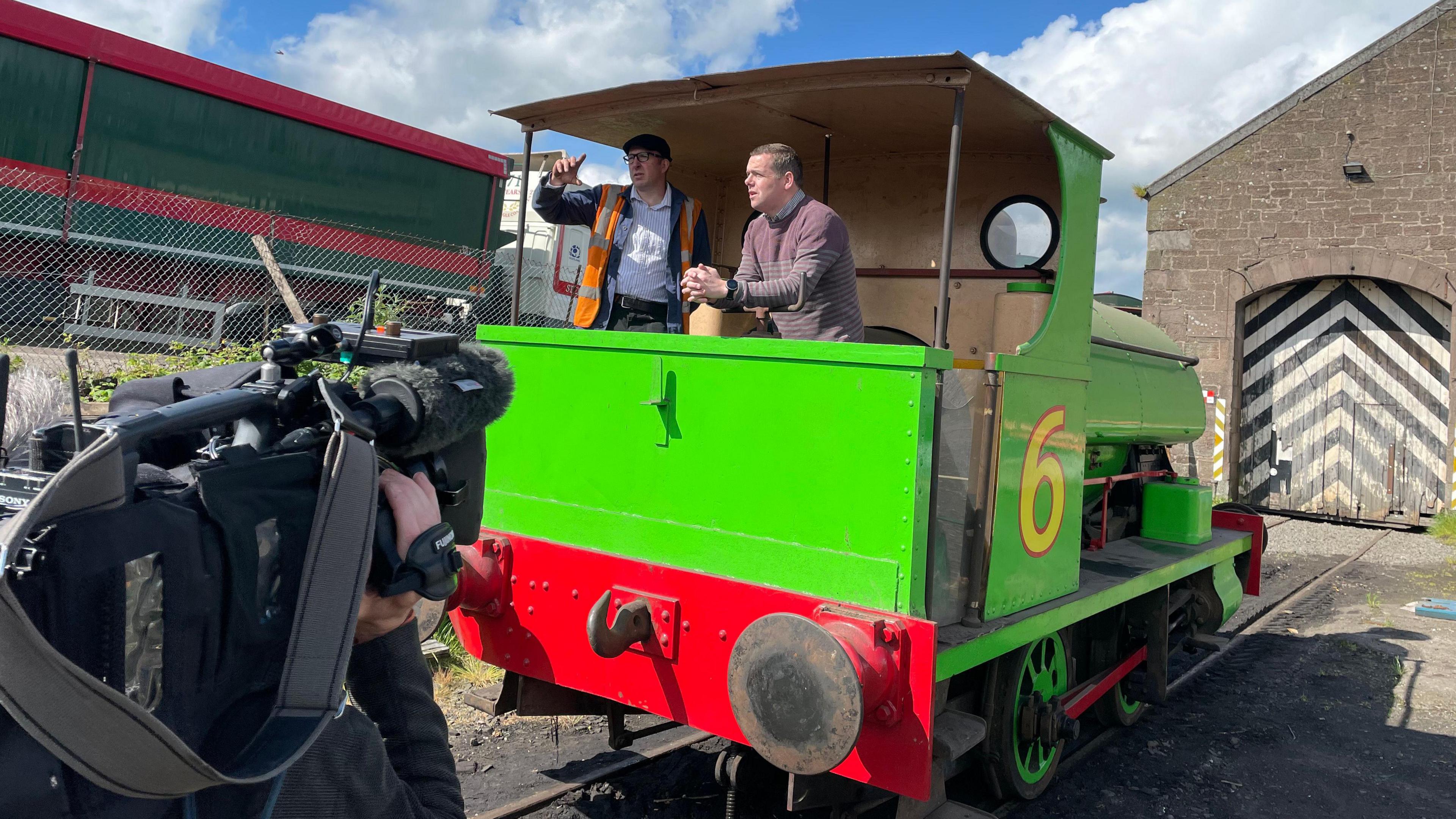 Douglas Ross on a train