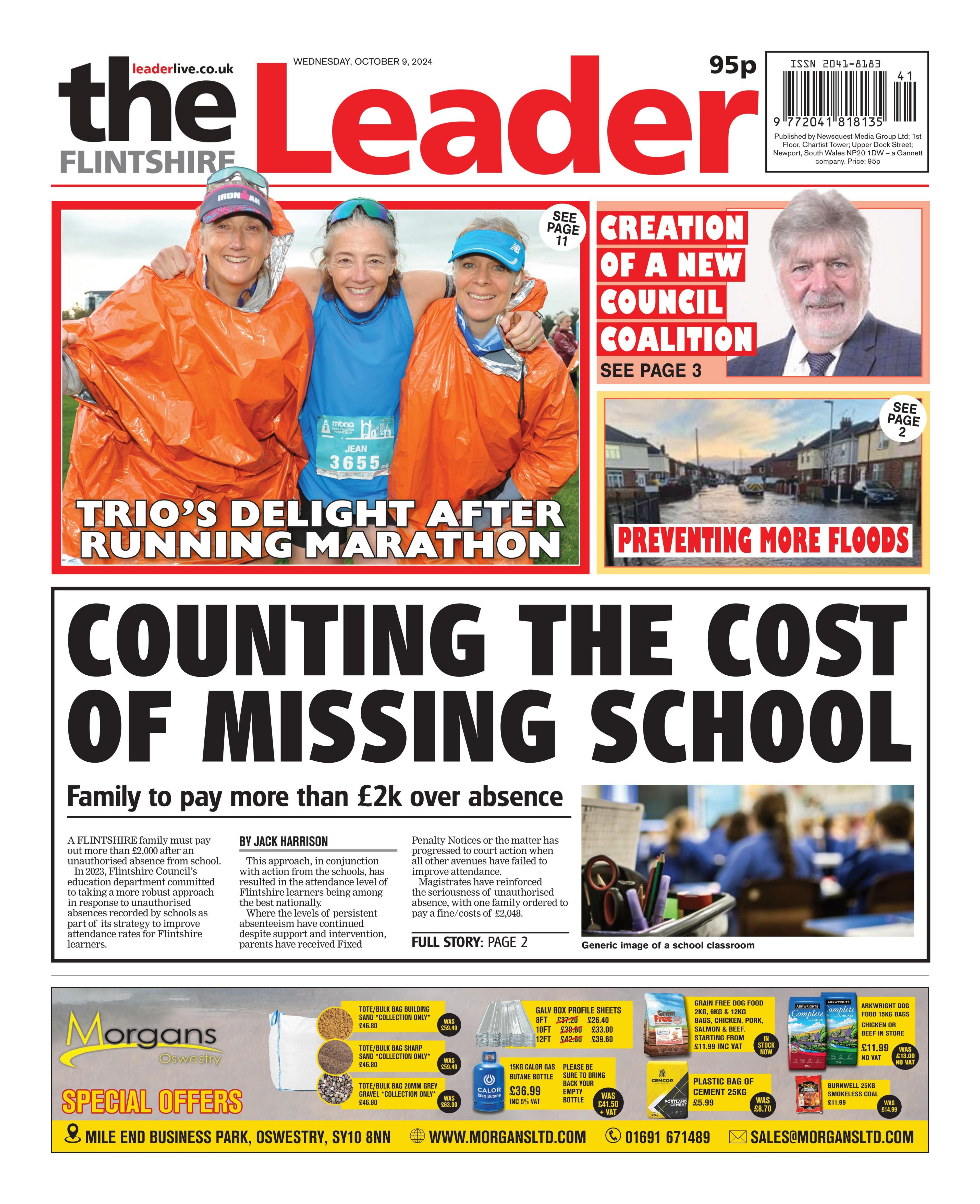 Front page of Flintshire Leader