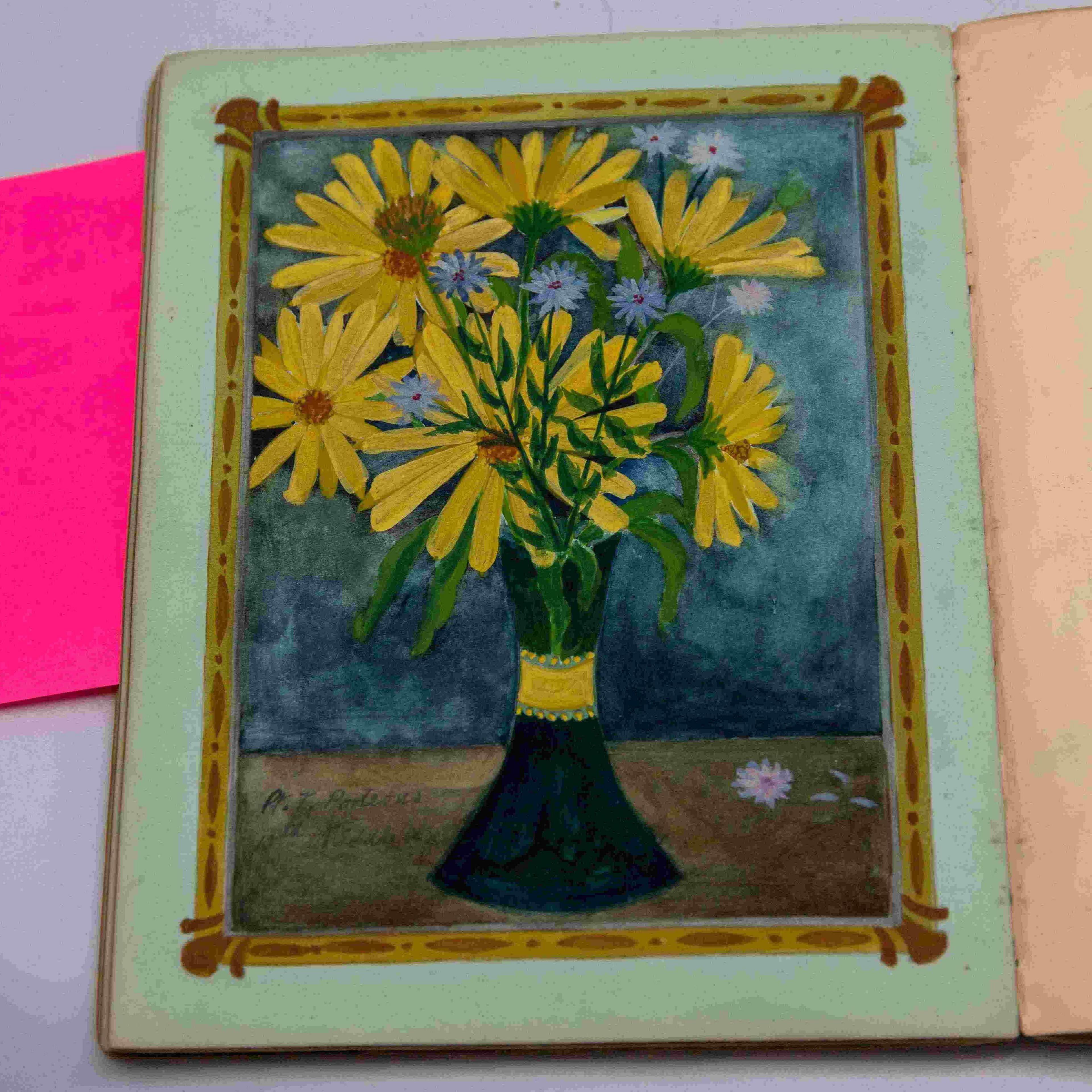 yellow flowers picture in journal