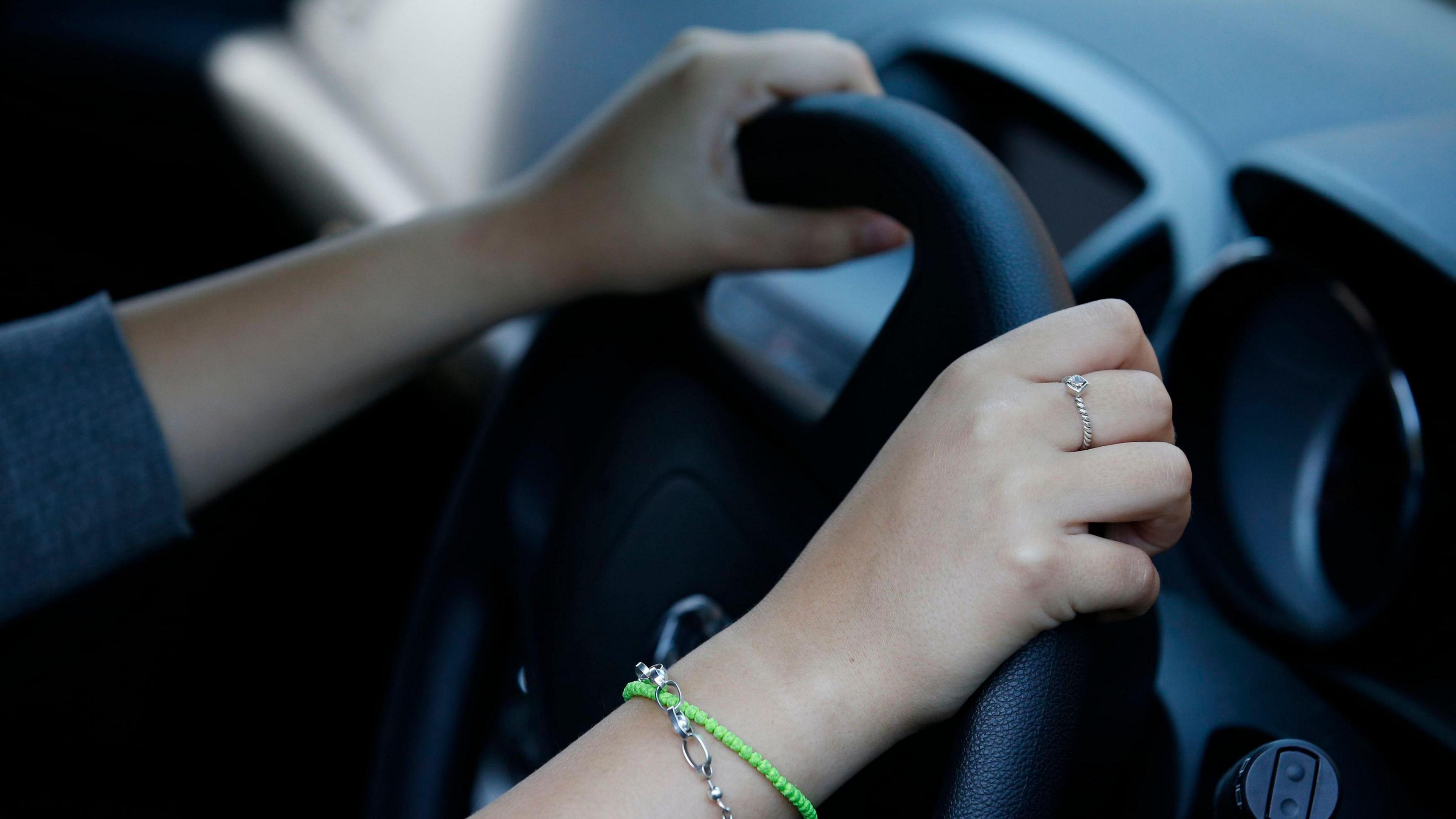 Women driving car