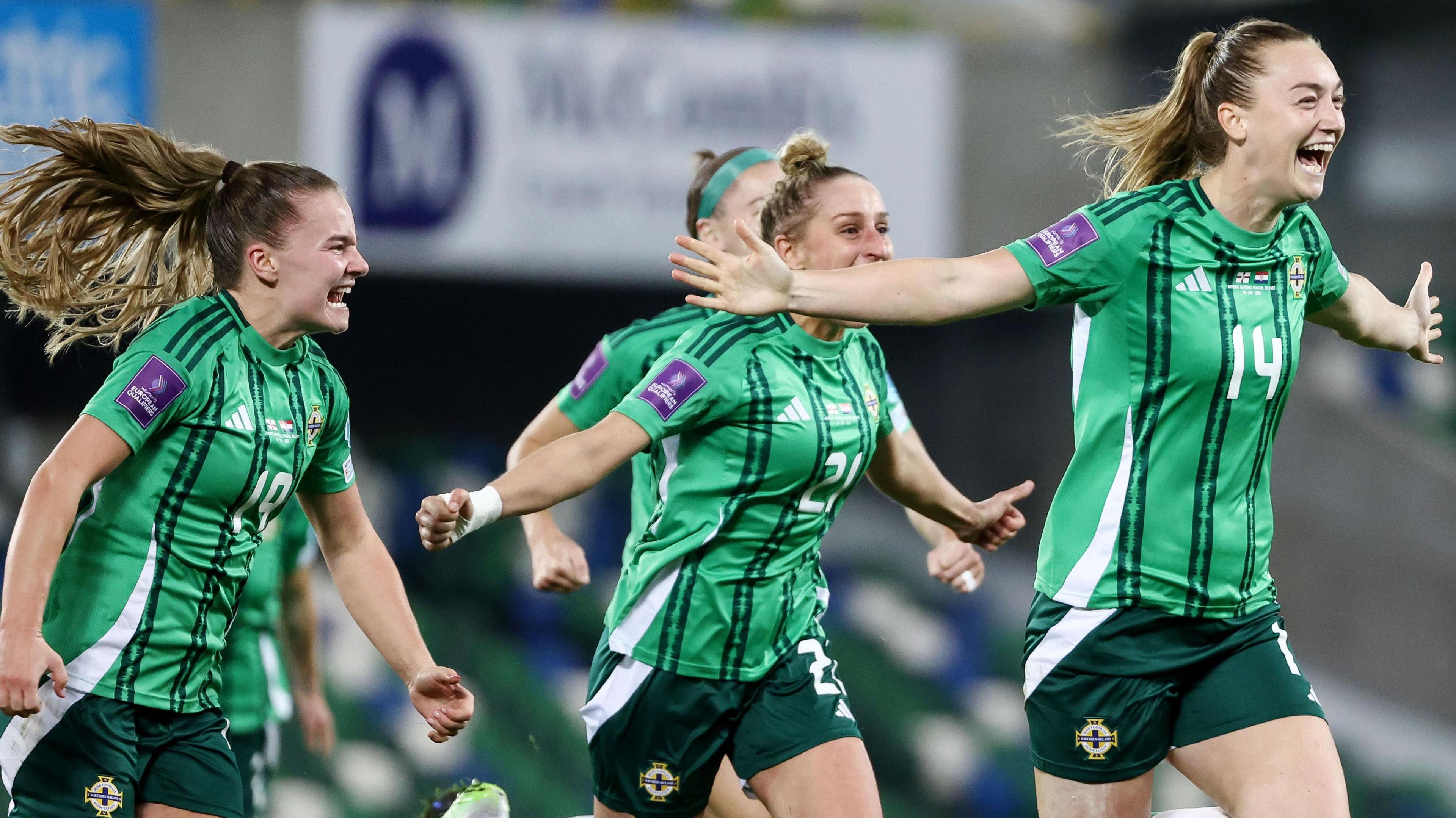 Lauren Wade celebrates her goal