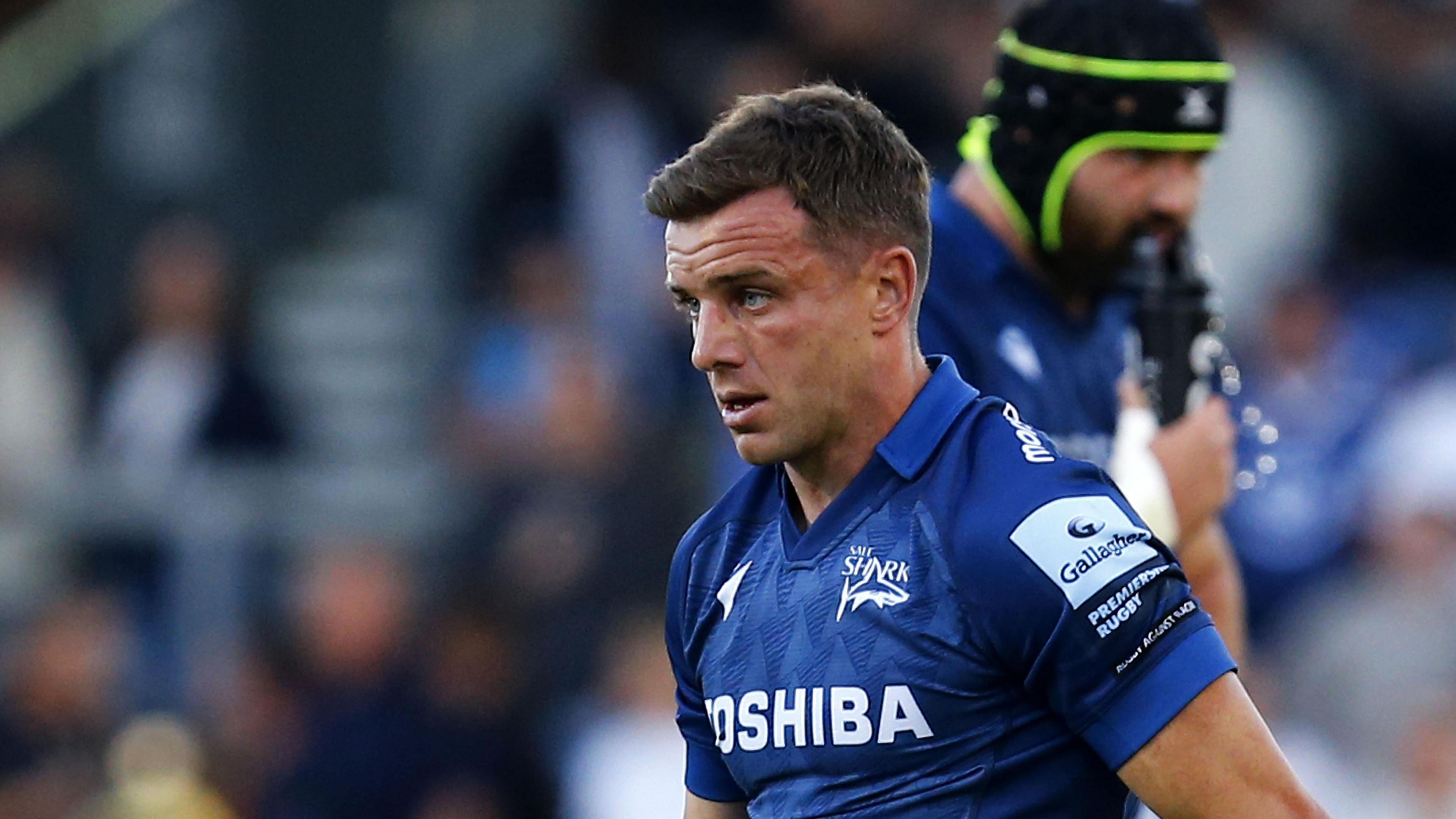 George Ford lining up a kick during Sale's game with Bristol