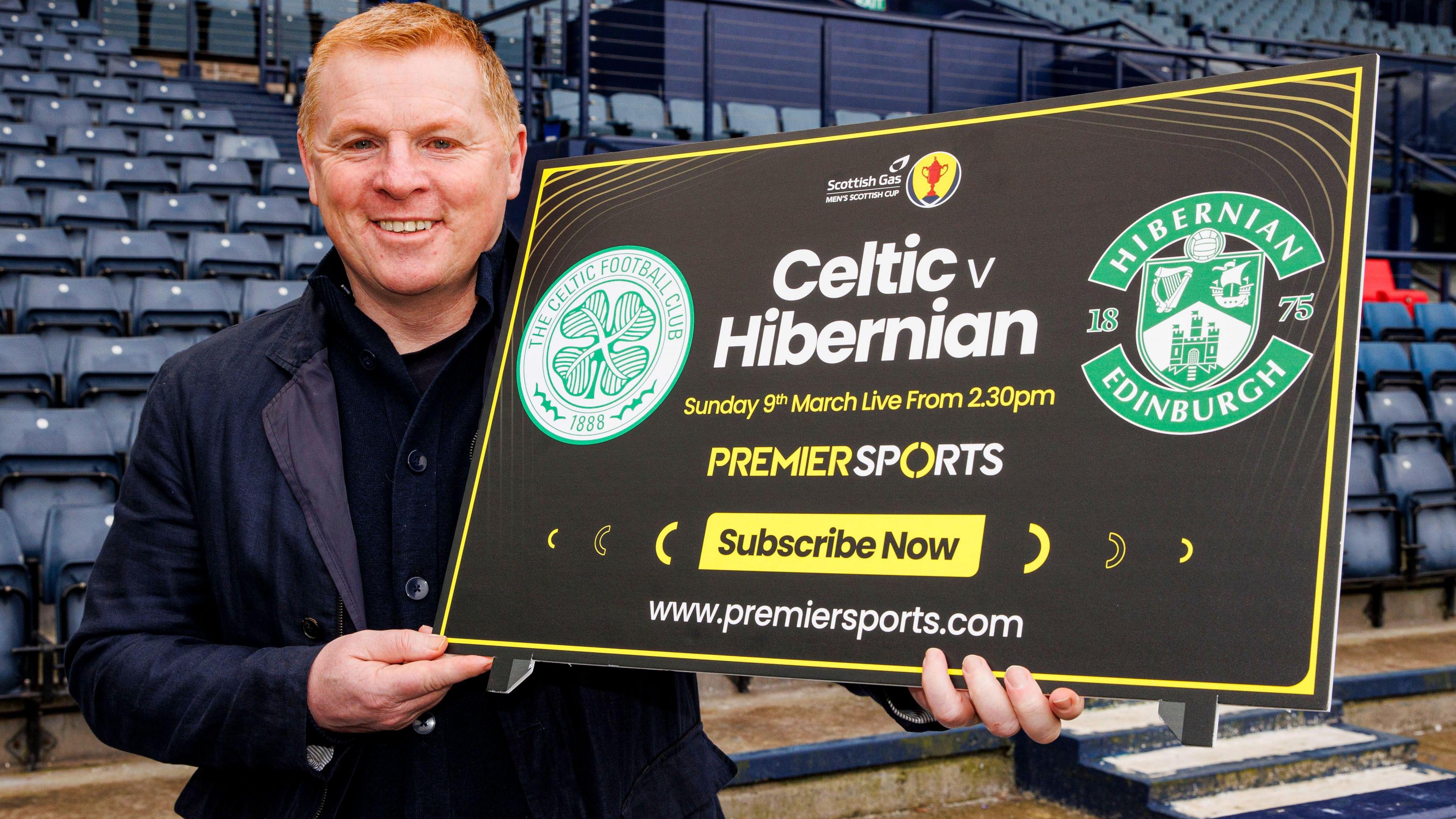 Neil Lennon was promoting Premier Sports’ coverage of Celtic v Hibernian