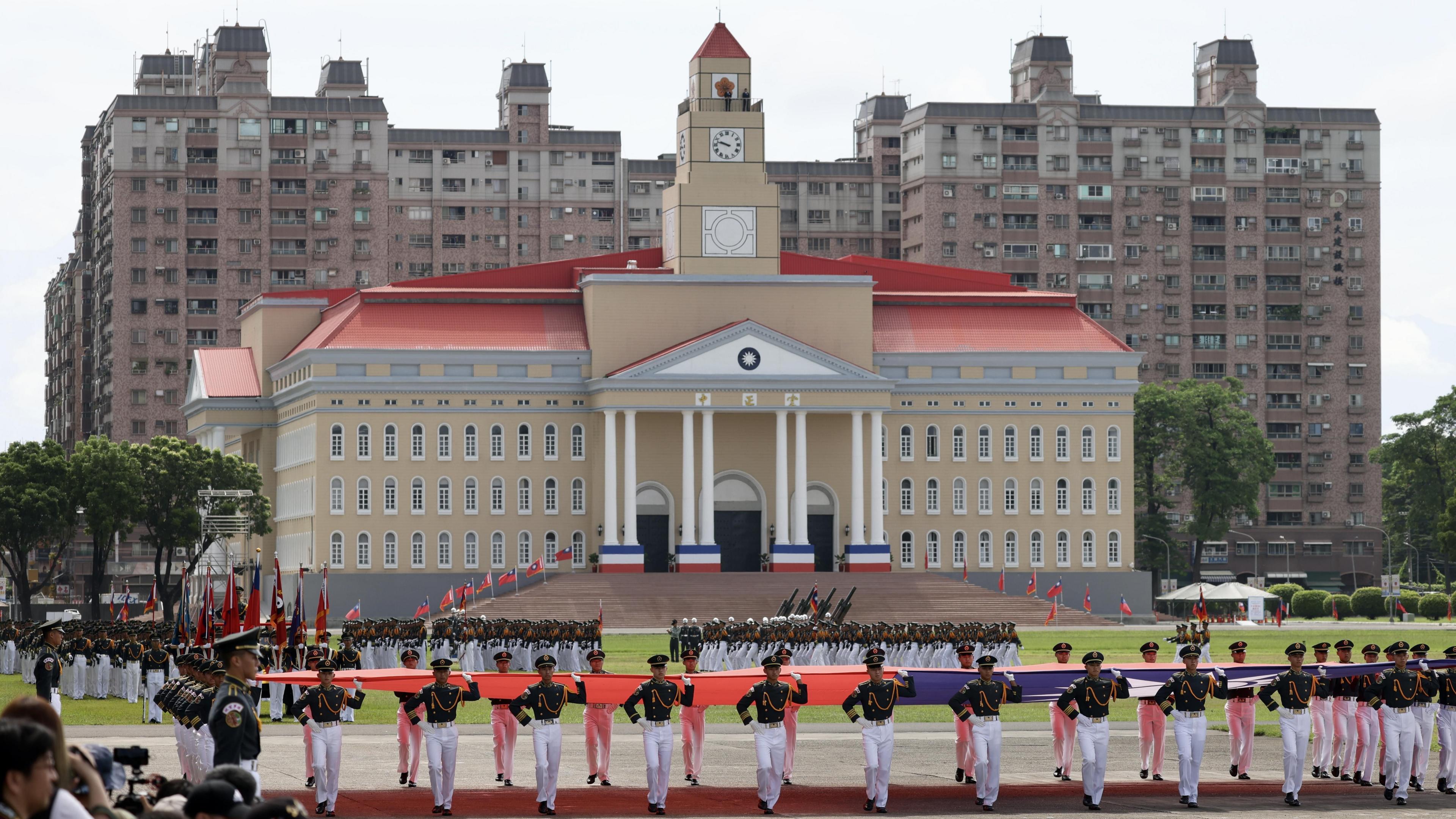 Taiwanese cadets at the Republic of China Military Academy centennial celebrations in Kaohsiung, Taiwan