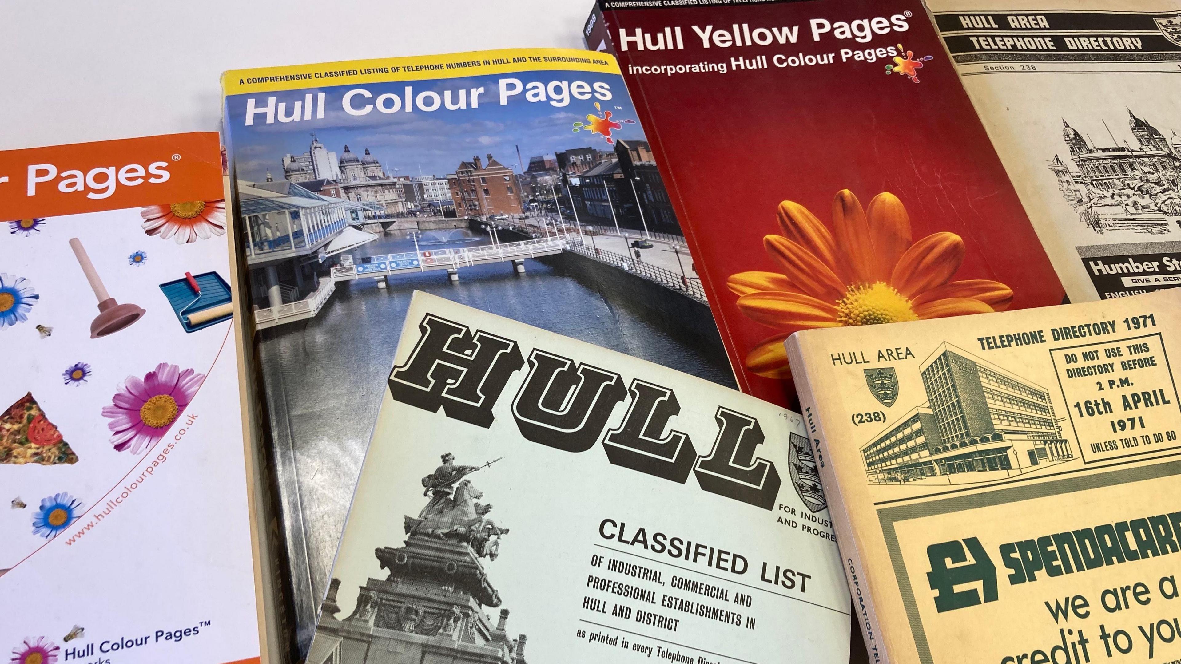 A number of old Hull classified phone directories