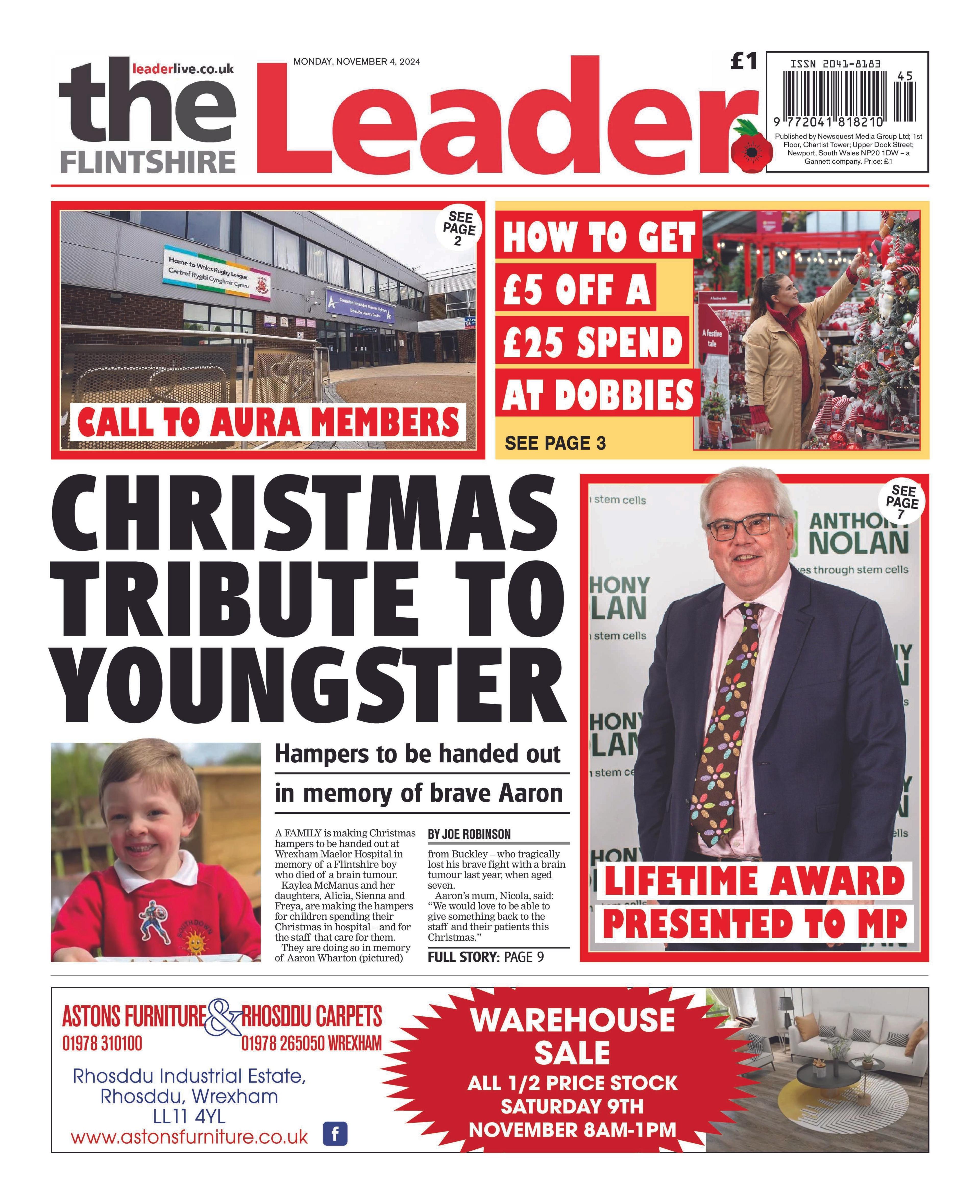 Front page of the Flintshire Leader