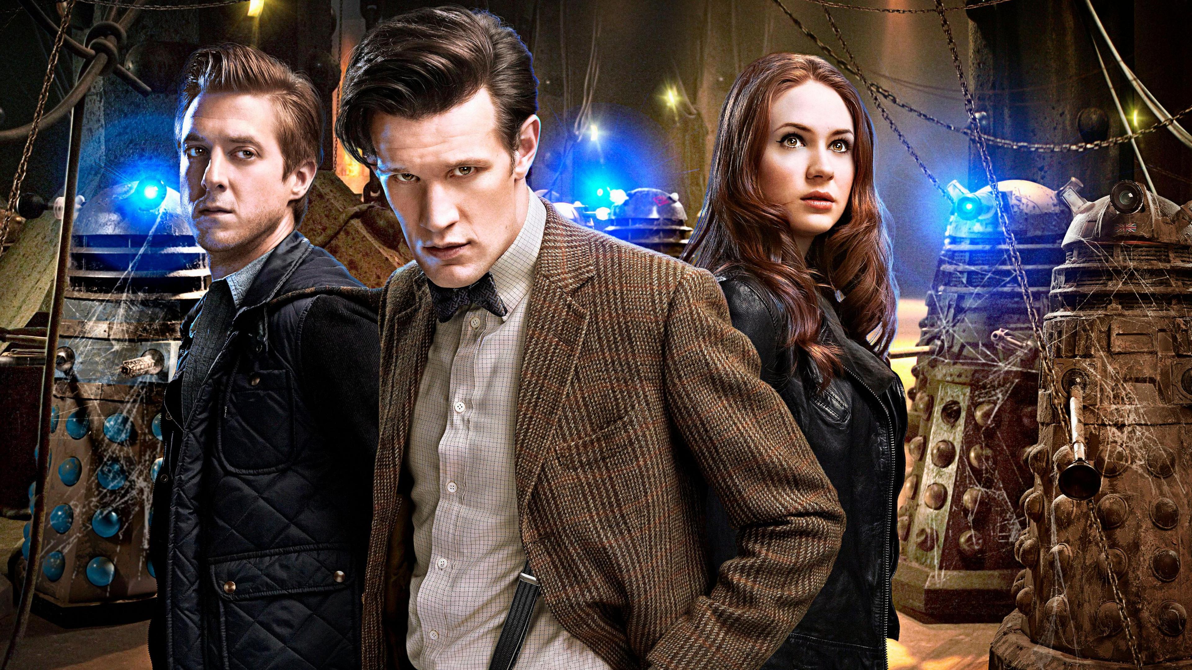 Arthur Darvill, Matt Smith and Karen Gillan in Doctor Who: Asylum of the Daleks