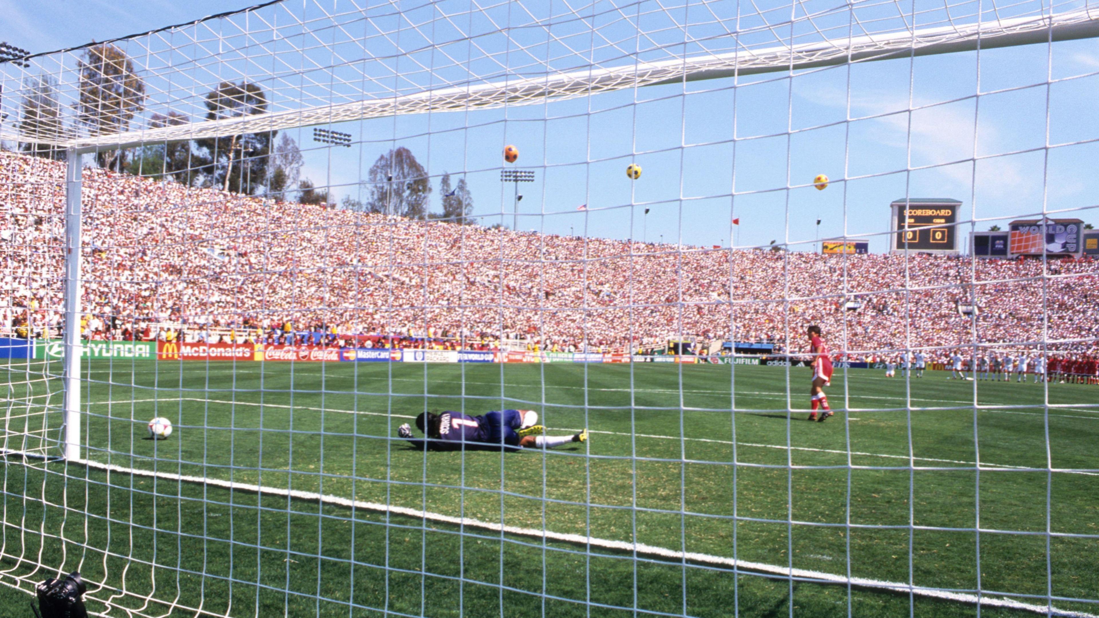 Briana Scurry saves China Liu Ying's penalty kick during the World Cup final