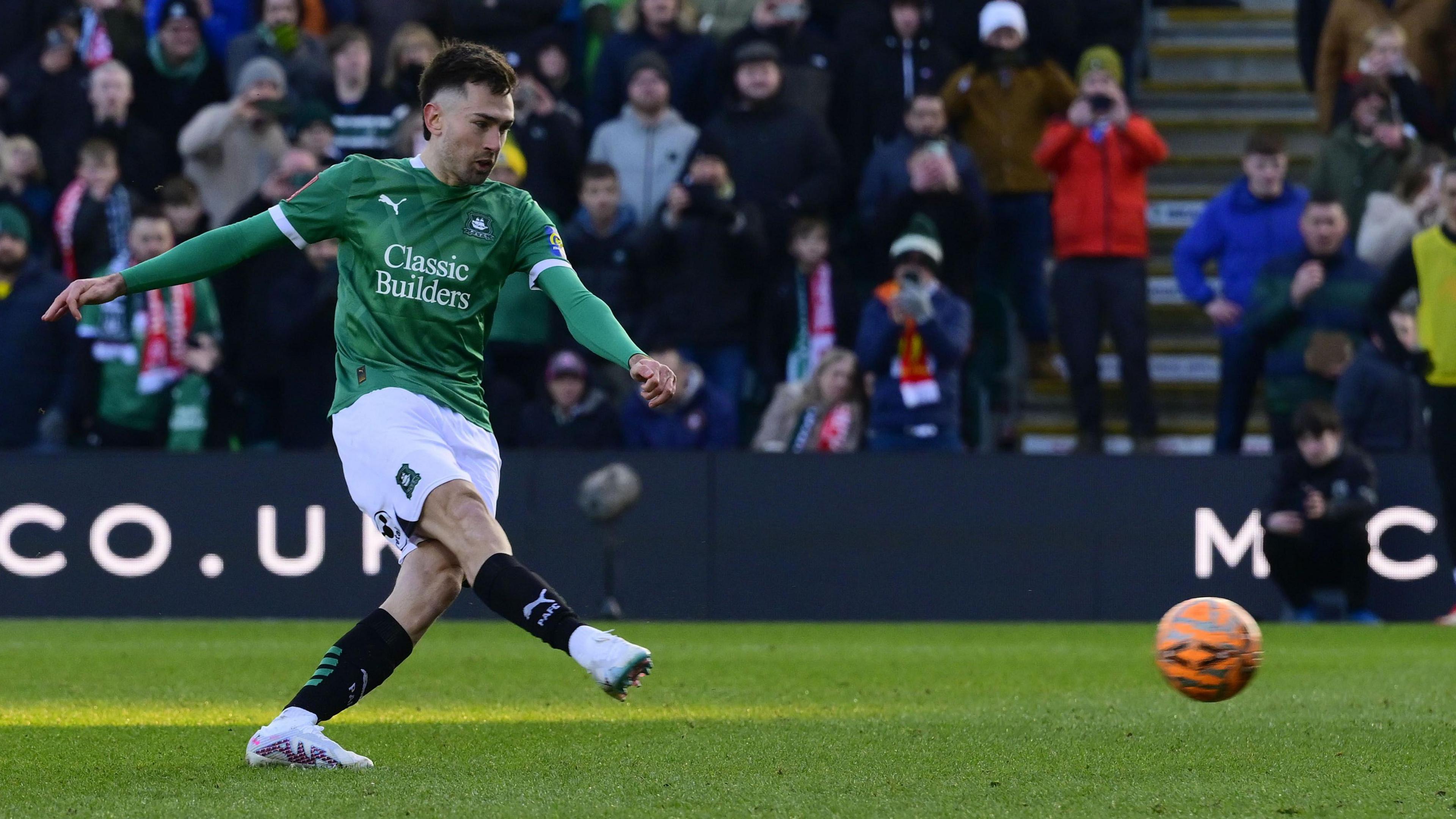 Ryan Hardie scores the penalty against Liverpool