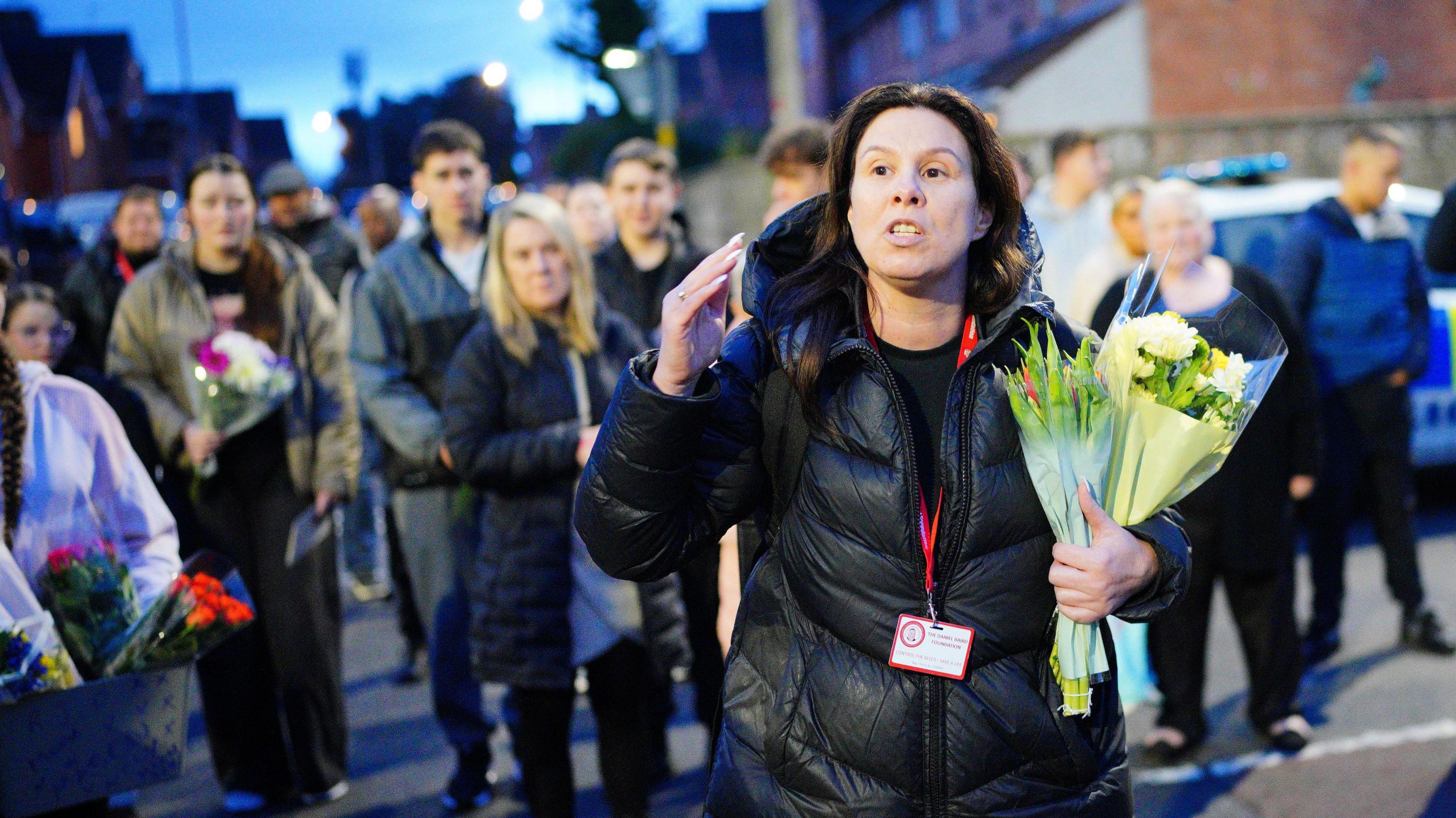 Leanne Reynolds at the vigil in Knowle West days after the stabbings