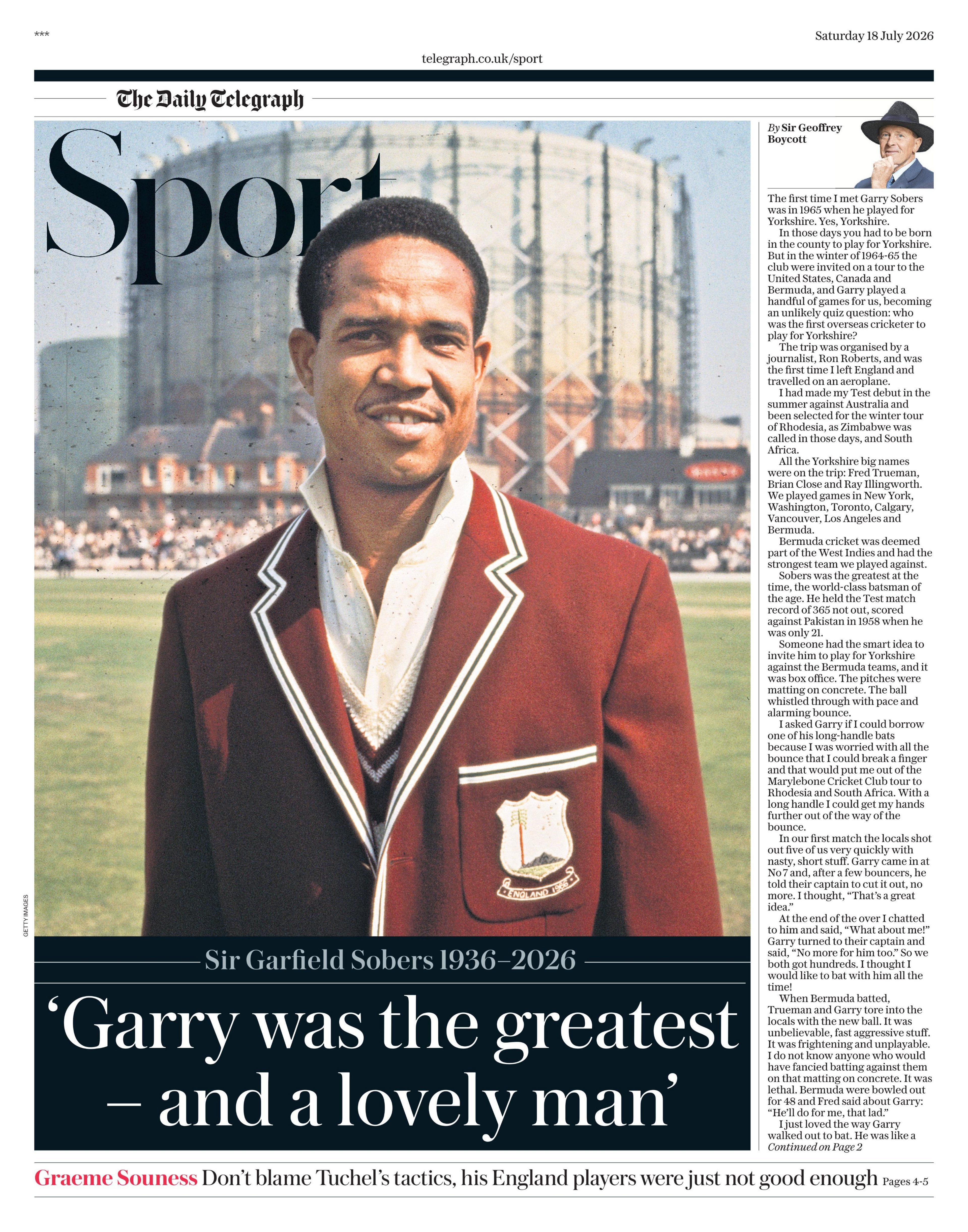 Telegraph back page