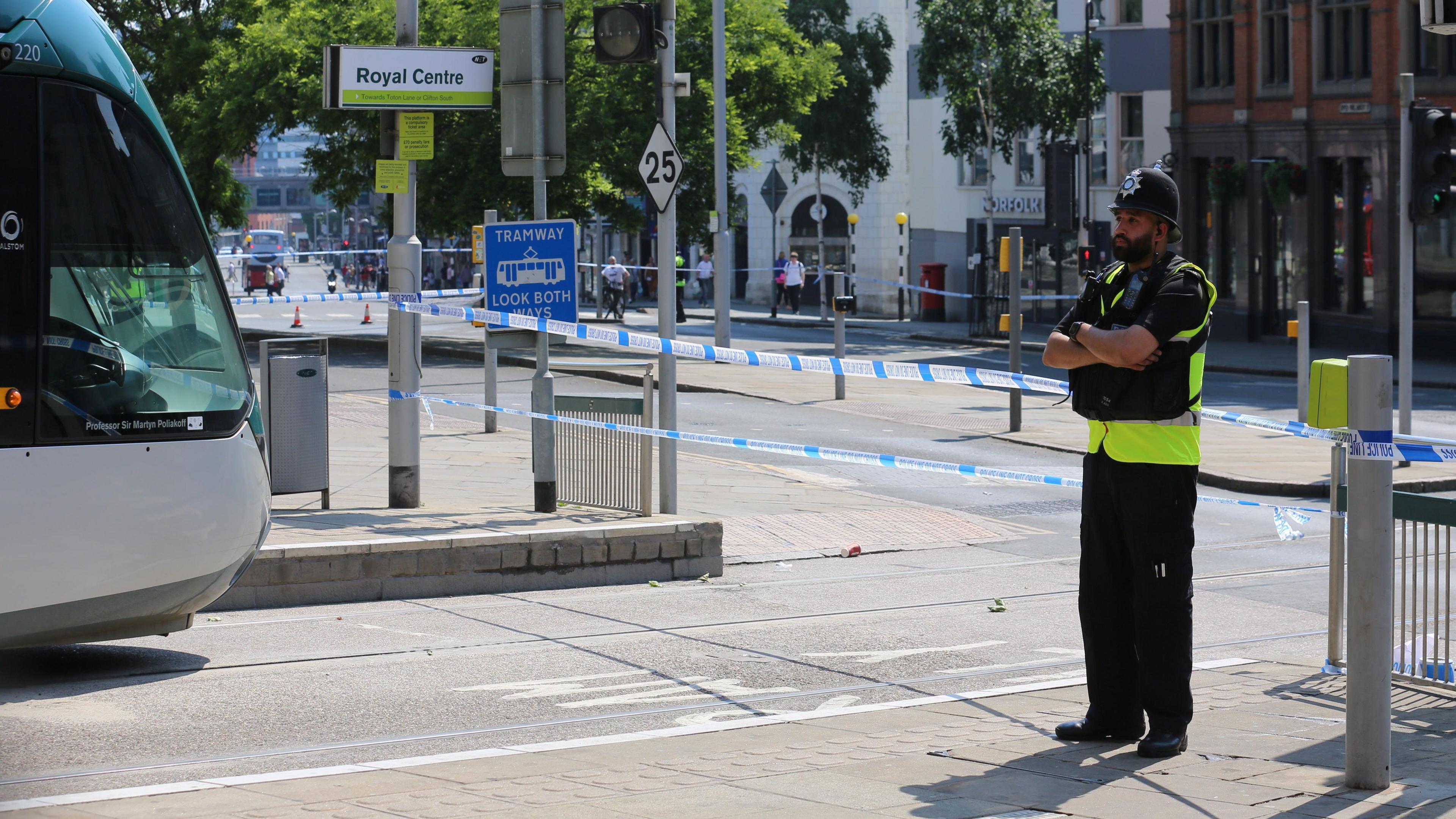 Police cordon in Nottingham