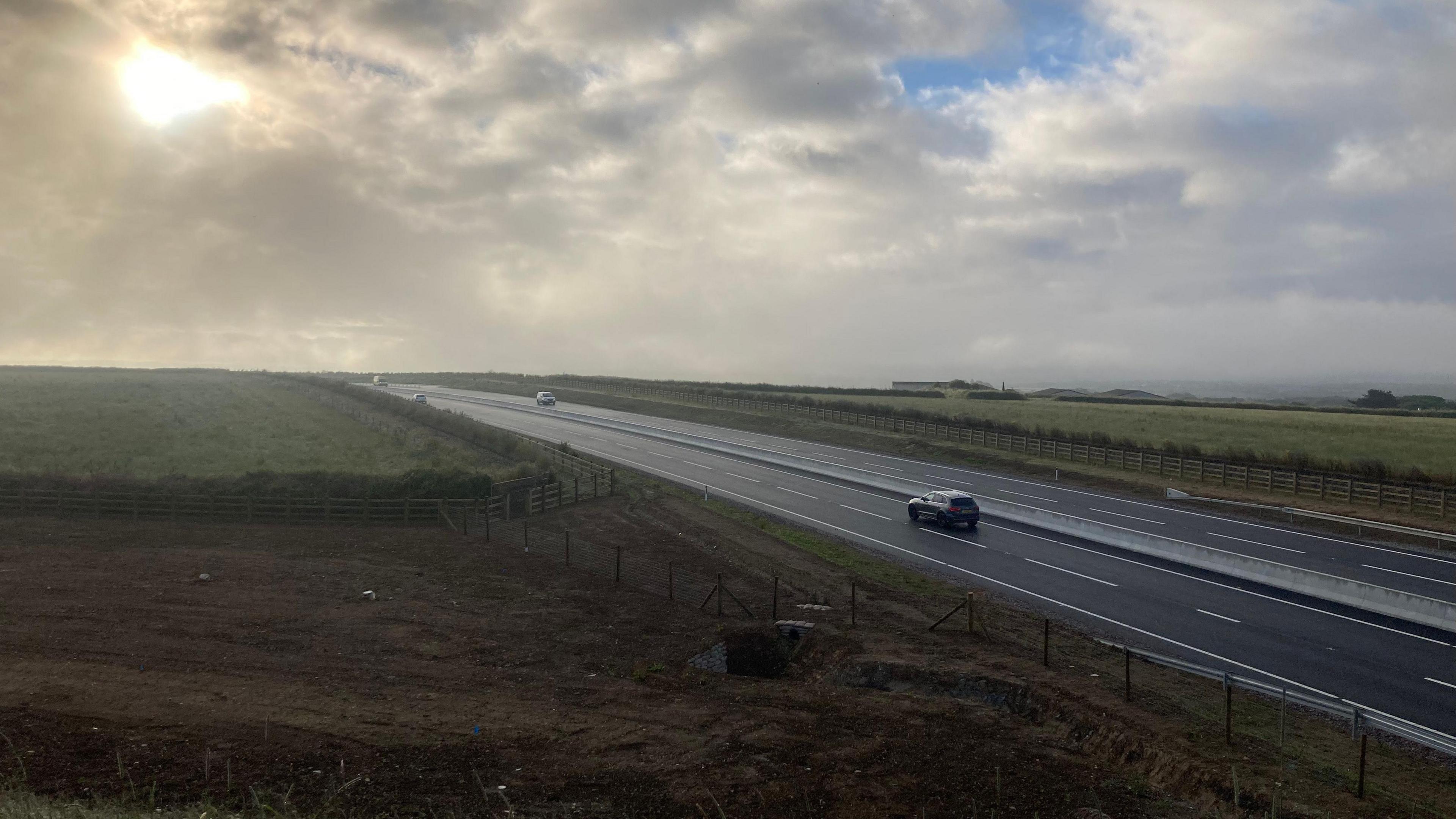 A section of the A30 in early morning on Monday