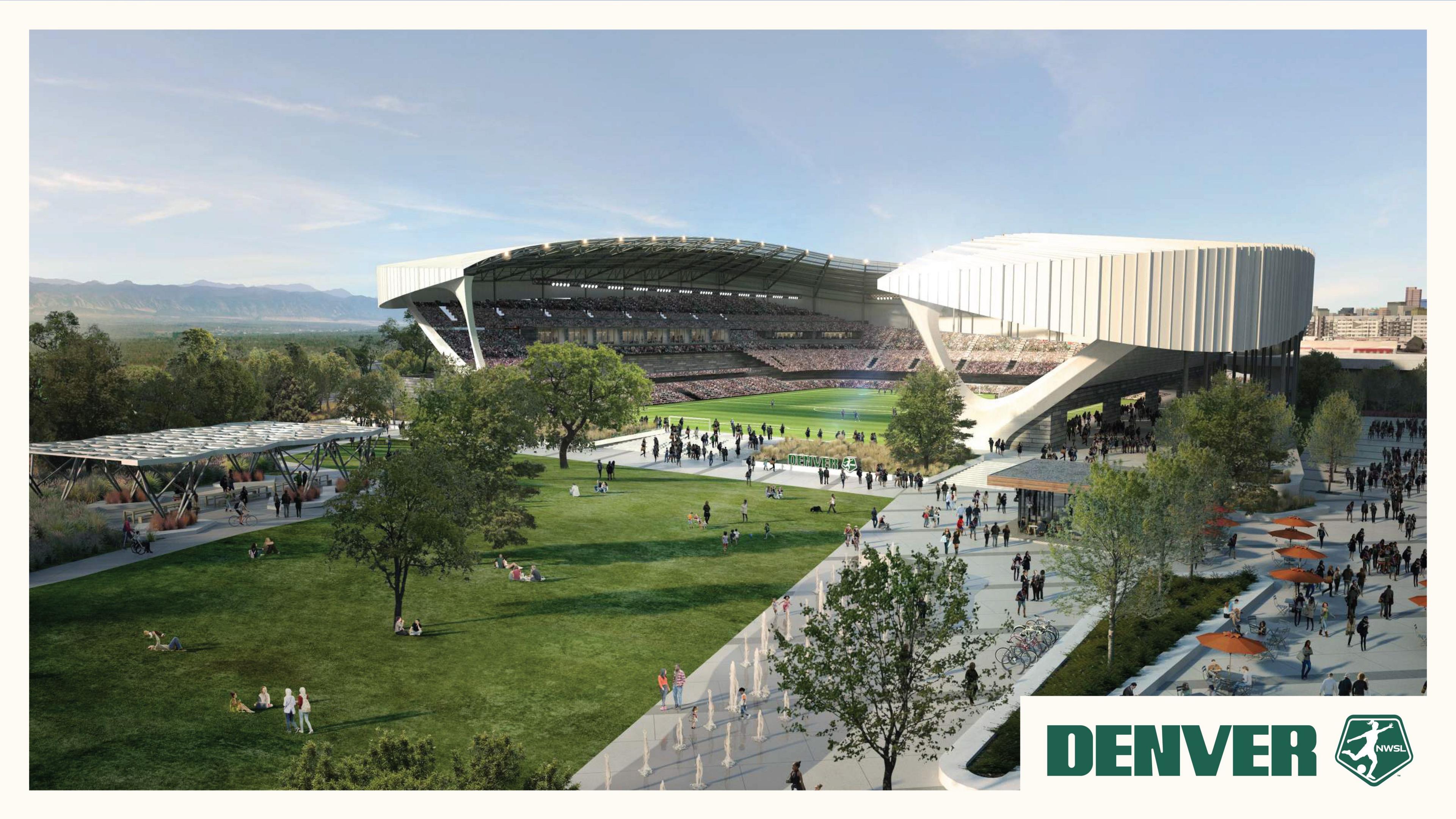 A computer-generated image of Denver Summit's stadium