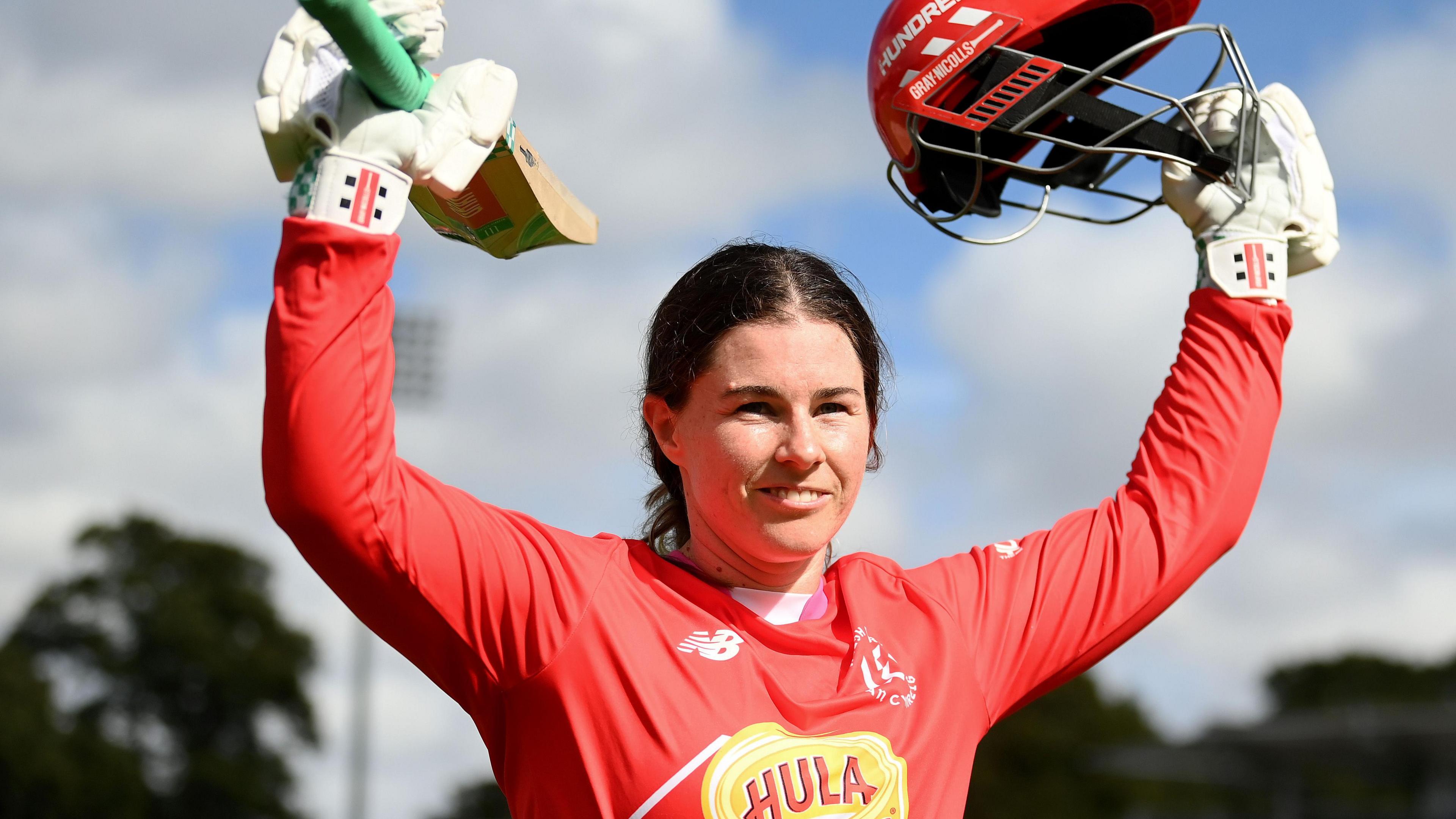 Tammy Beaumont of Welsh Fire celebrates