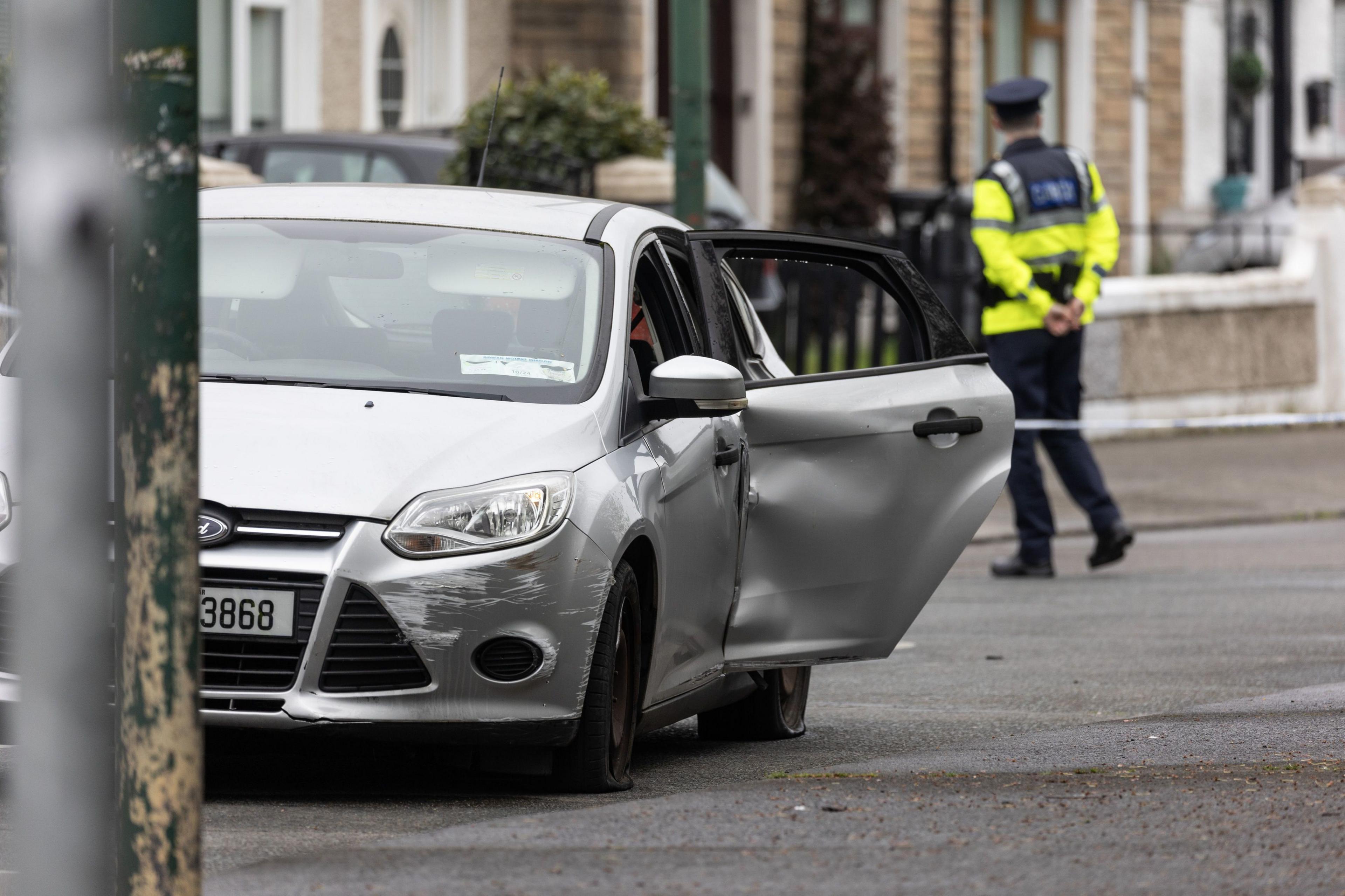 Car damaged at shooting scene Knocknarea Rd 