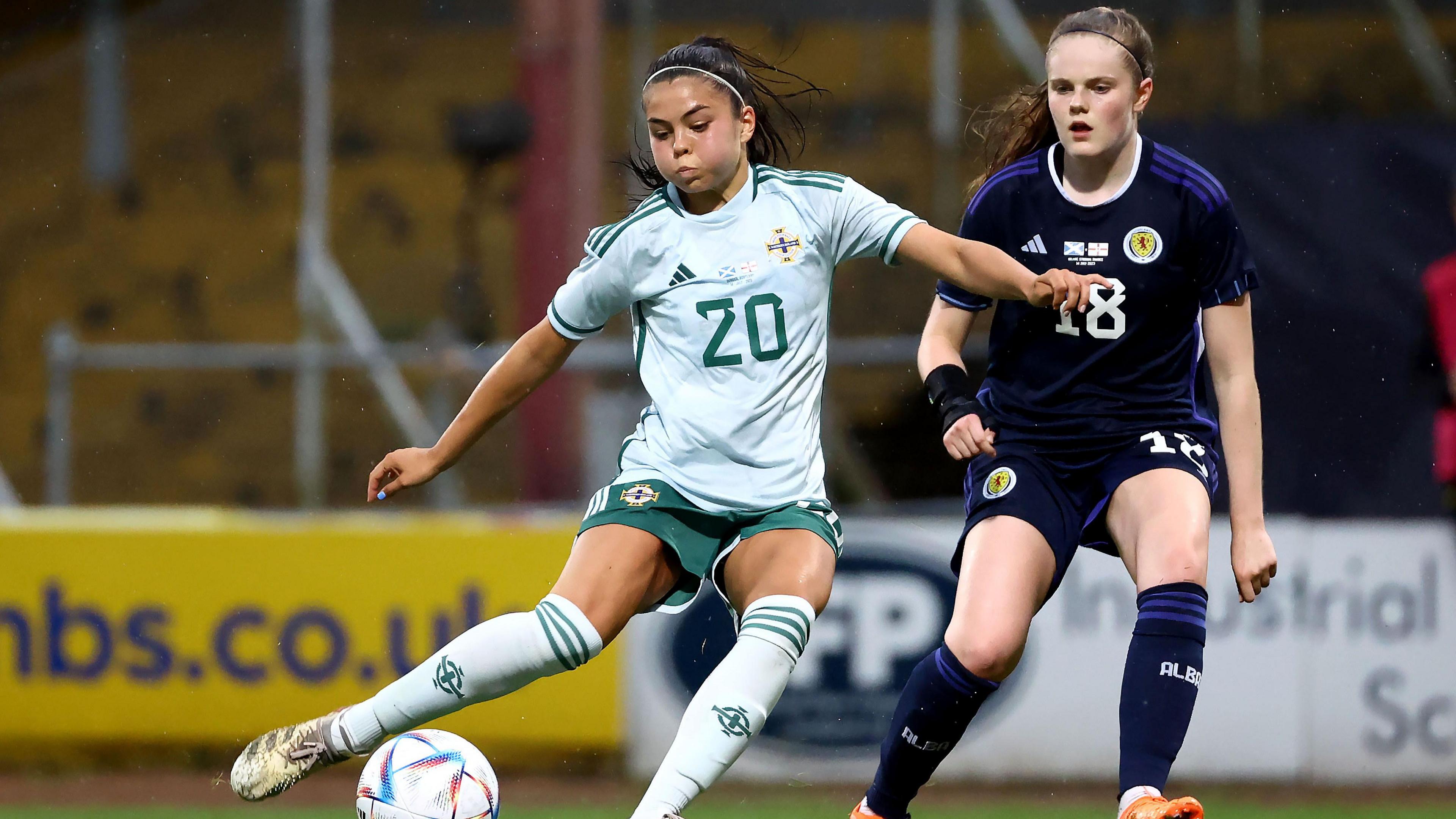 Joely Andrews in action for Northern Ireland