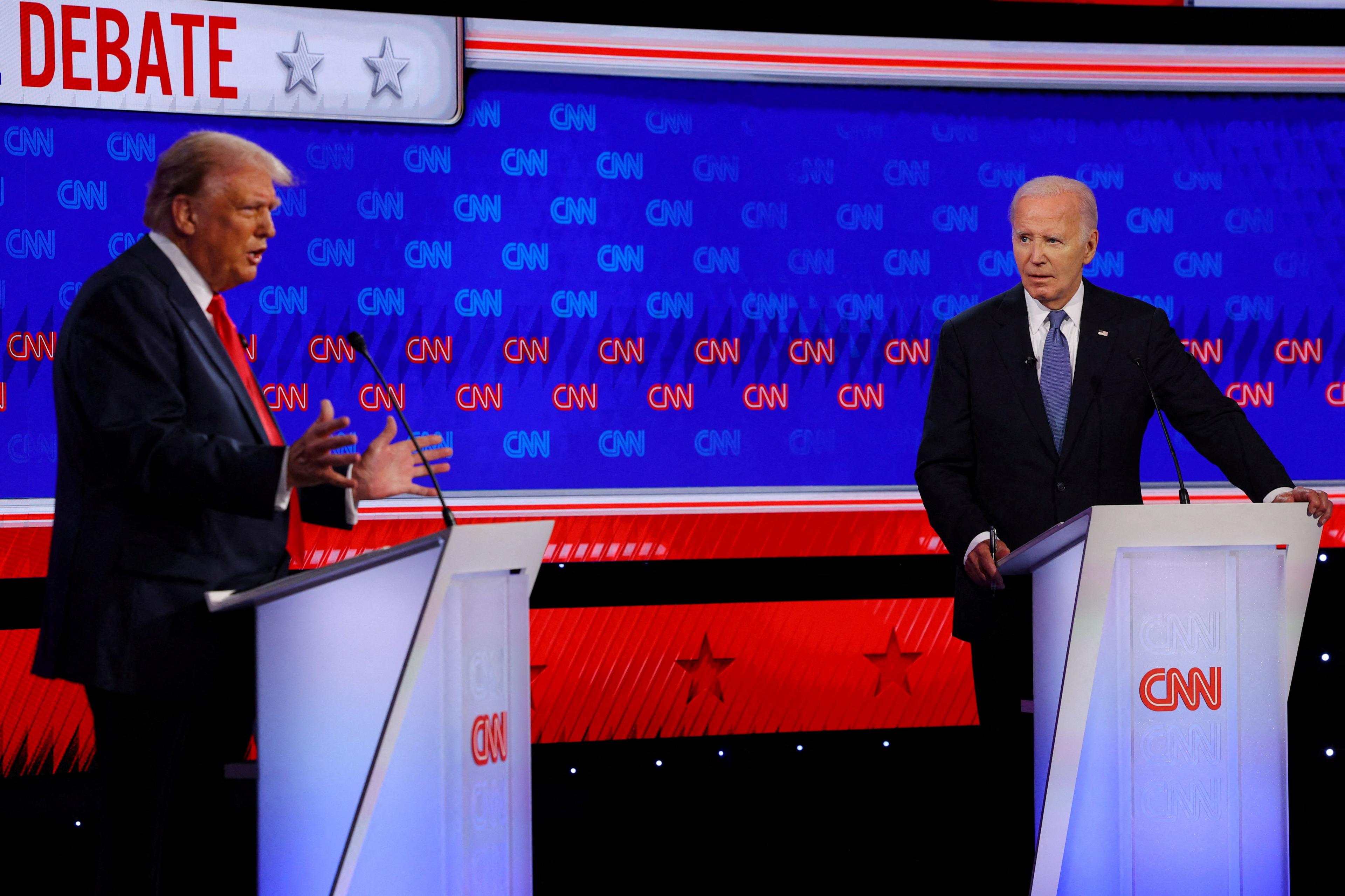 Trump and boden at debate