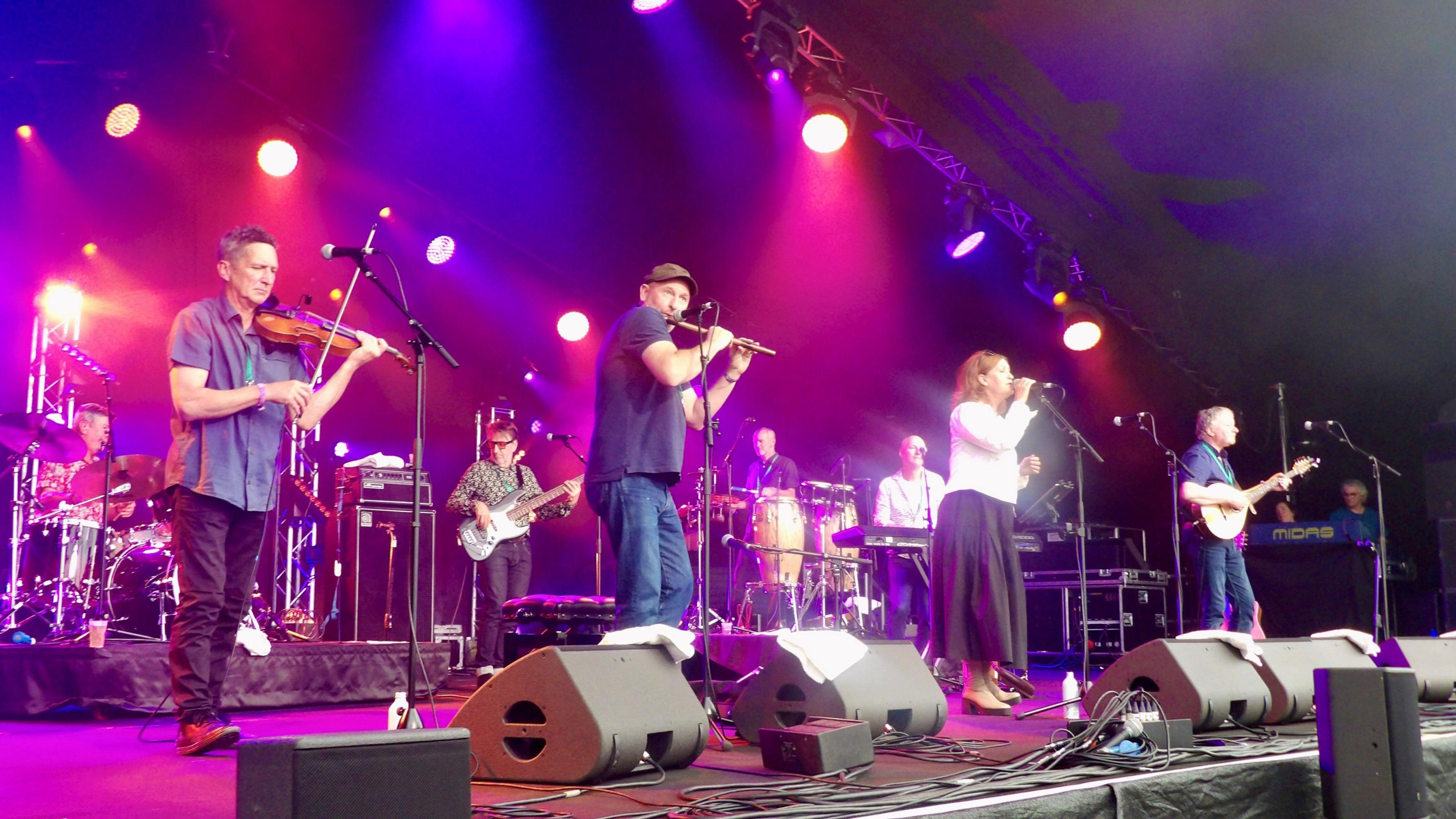 Capercaillie on stage at Cambridge Folk Festival