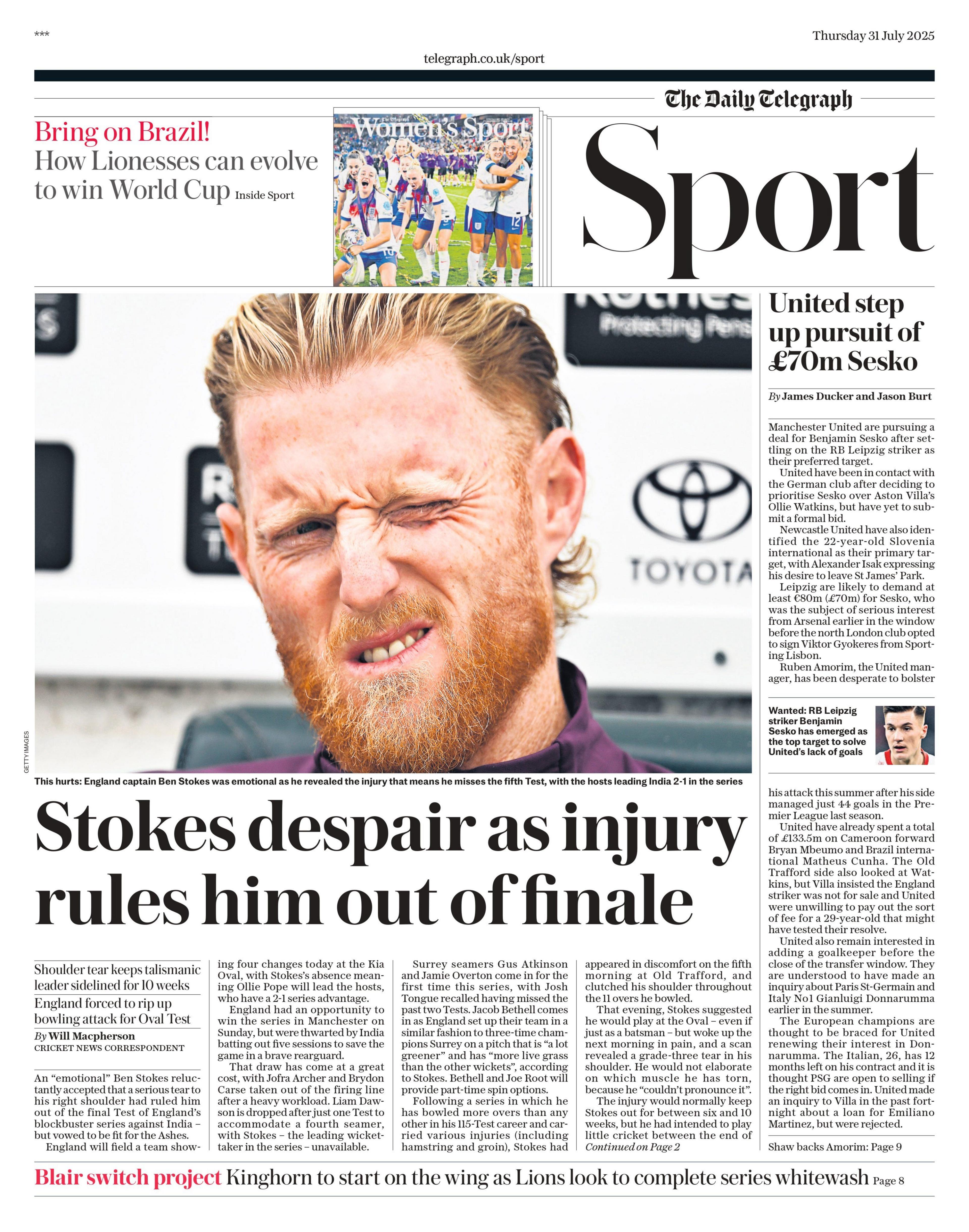 Telegraph back page