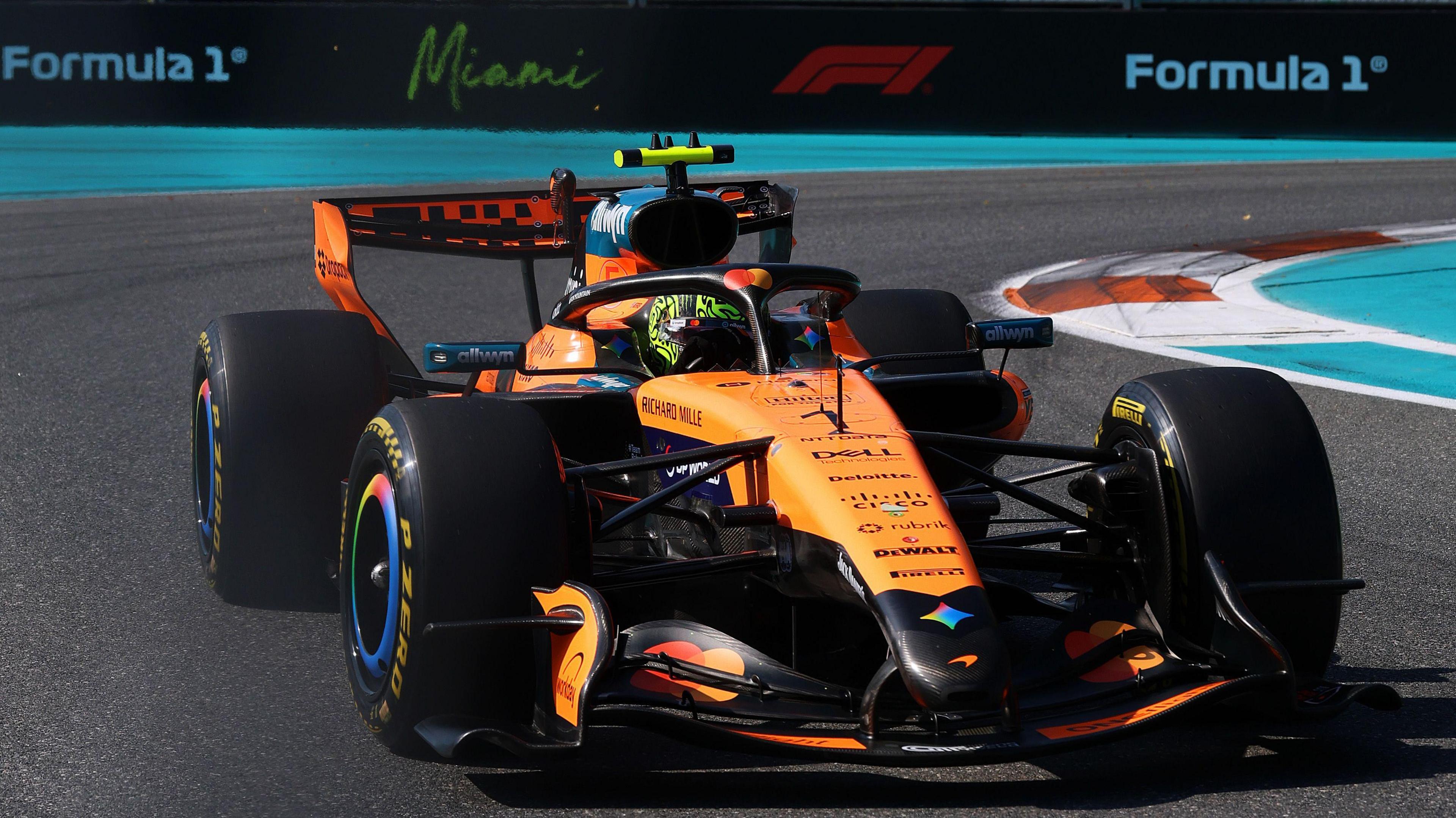 McLaren's Lando Norris during Miami Grand Prix sprint qualifying