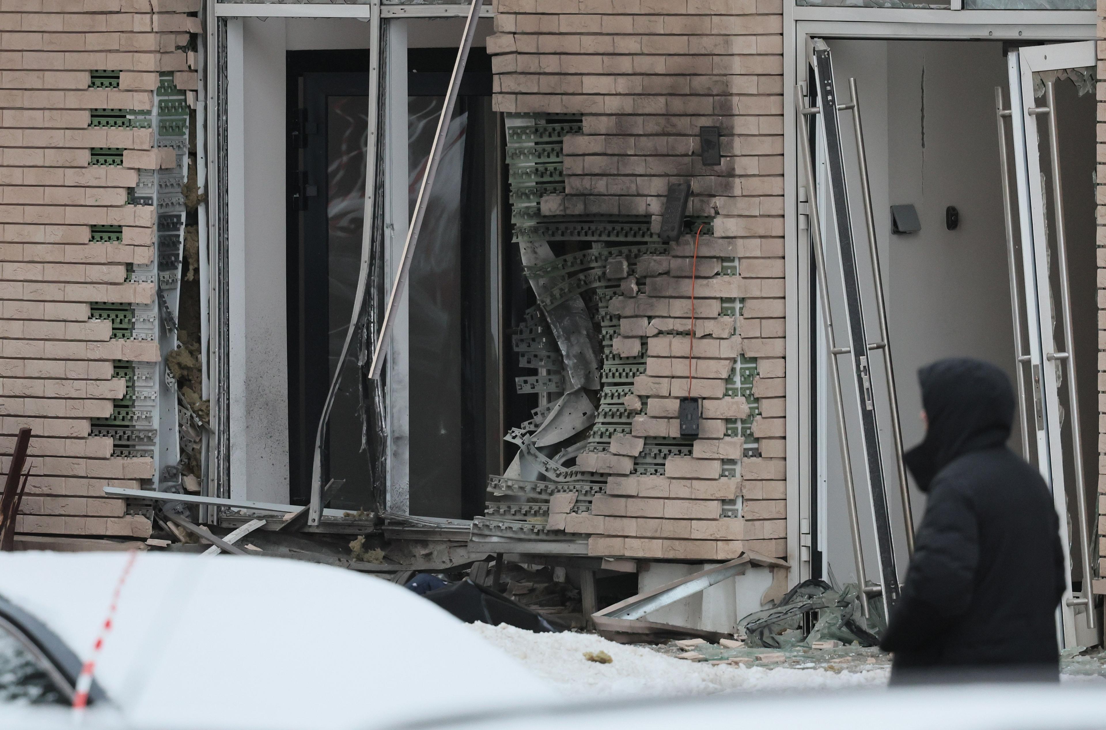 A view shows a scene of an explosion, which reportedly killed two army officers, in Moscow, Russia December 17, 2024