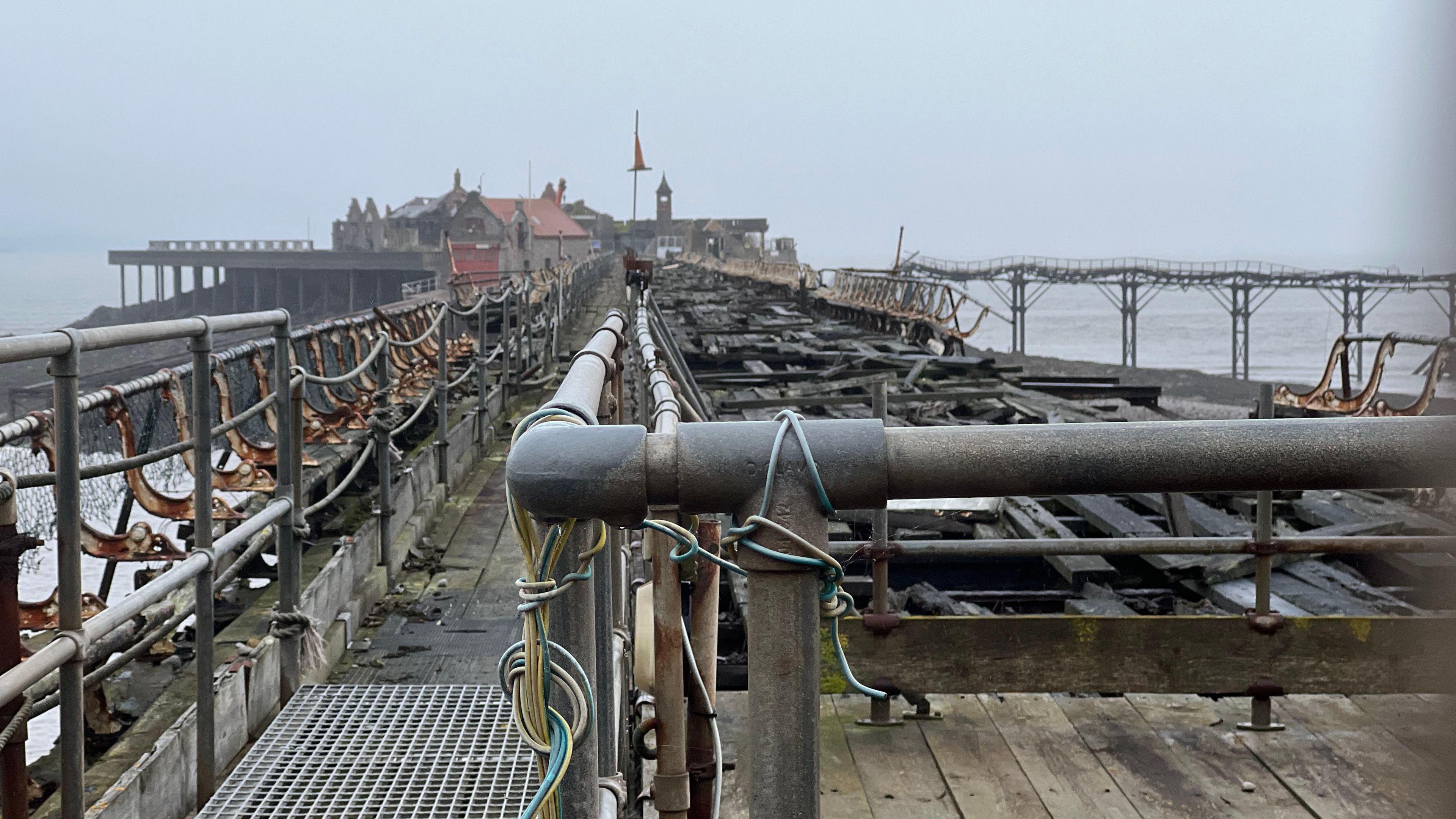 Birnbeck Pier's bridge to the island where the pier is based