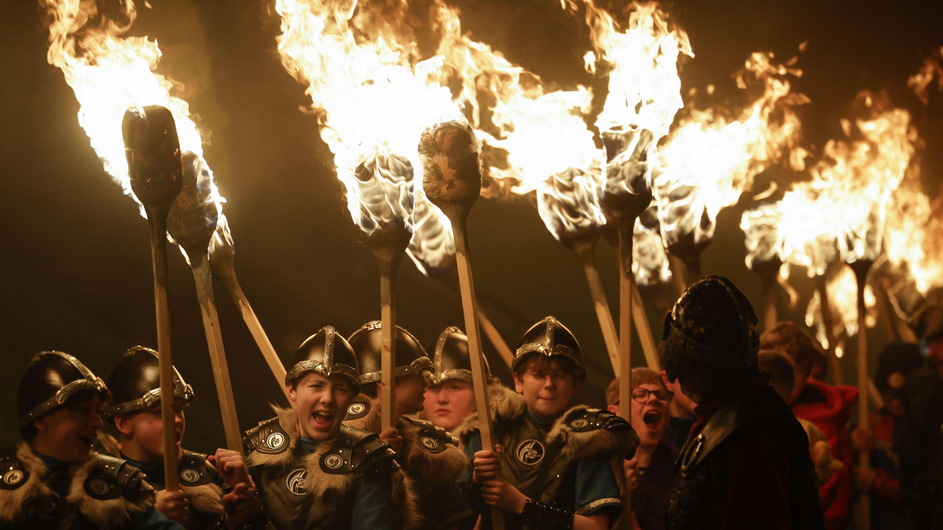 junior jarl squad at up Helly Aa festival