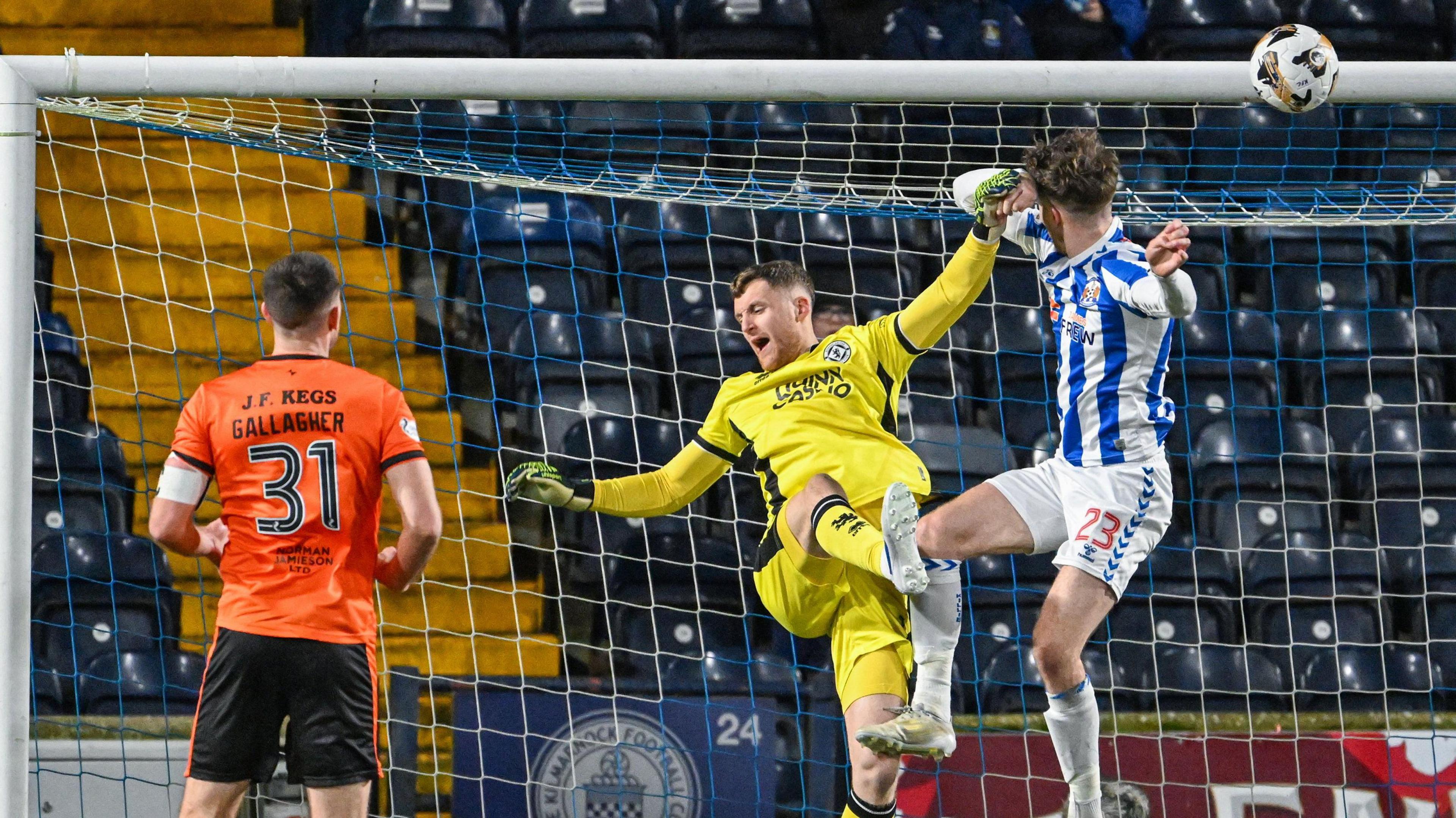 Marley Watkins scores for Kilmarnock against Dundee United