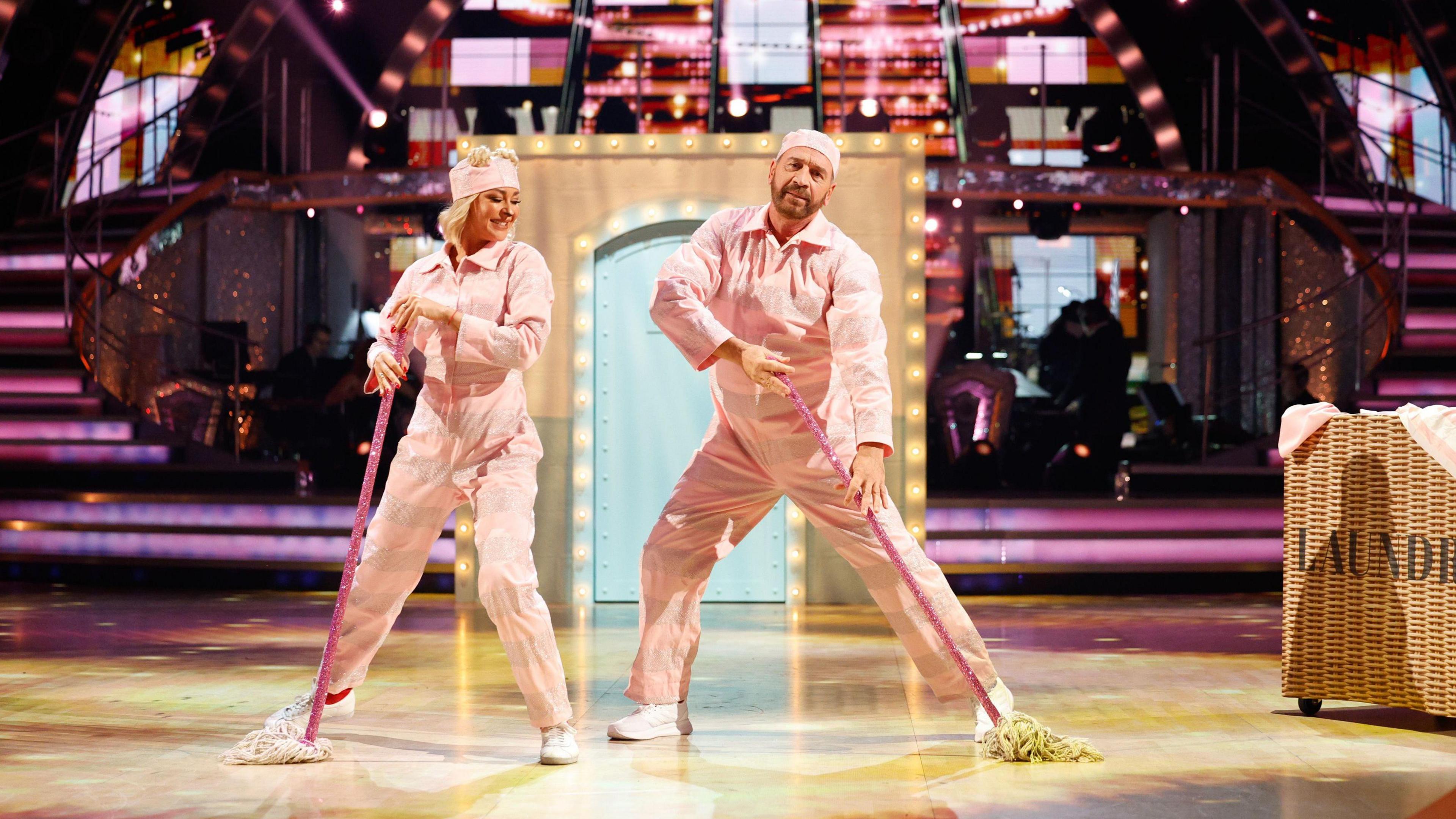 Nick Knowles and Luba Mushtuk dancing their Paddington inspired routine.