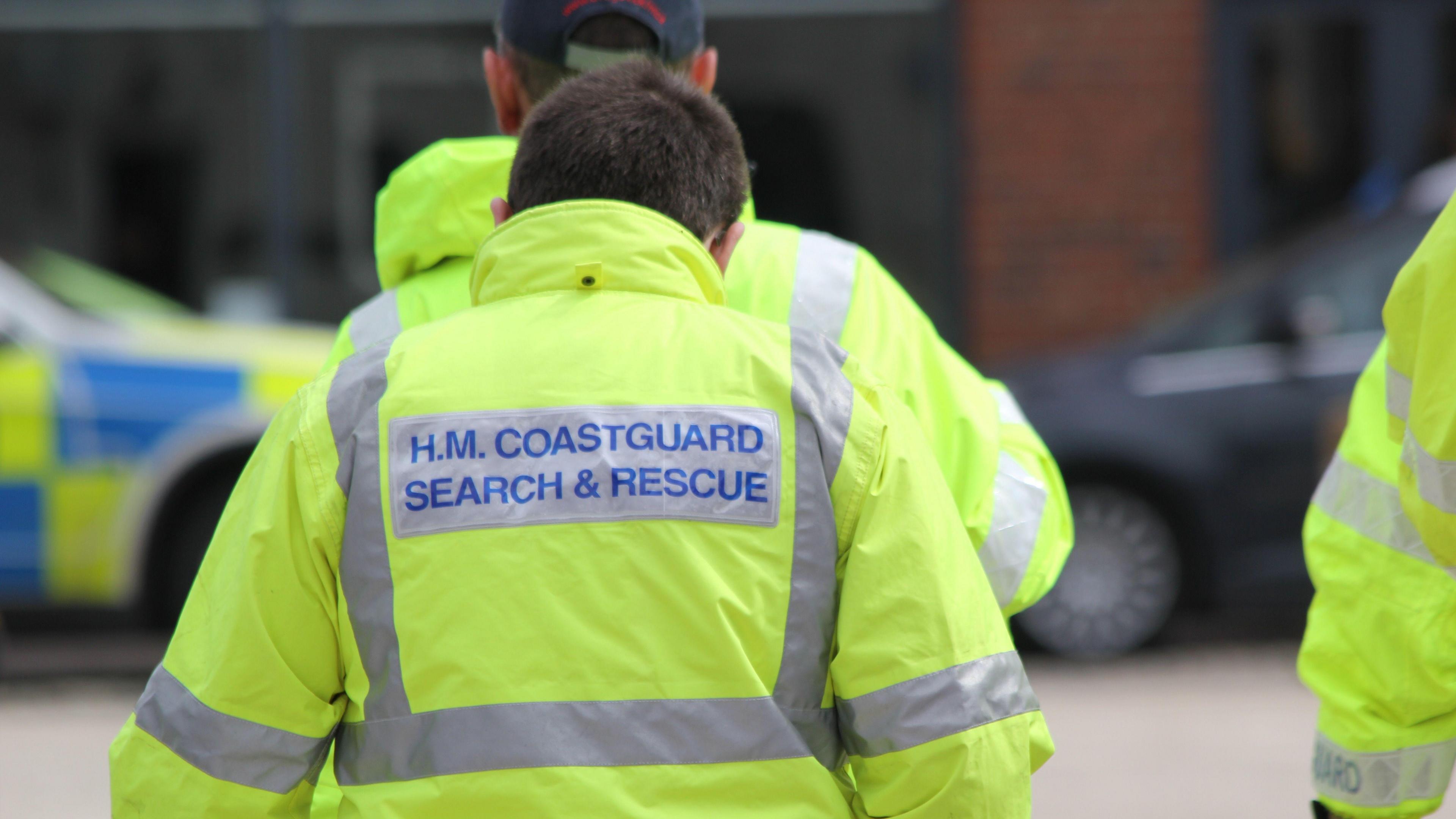 An HM Coastguard search and rescue team