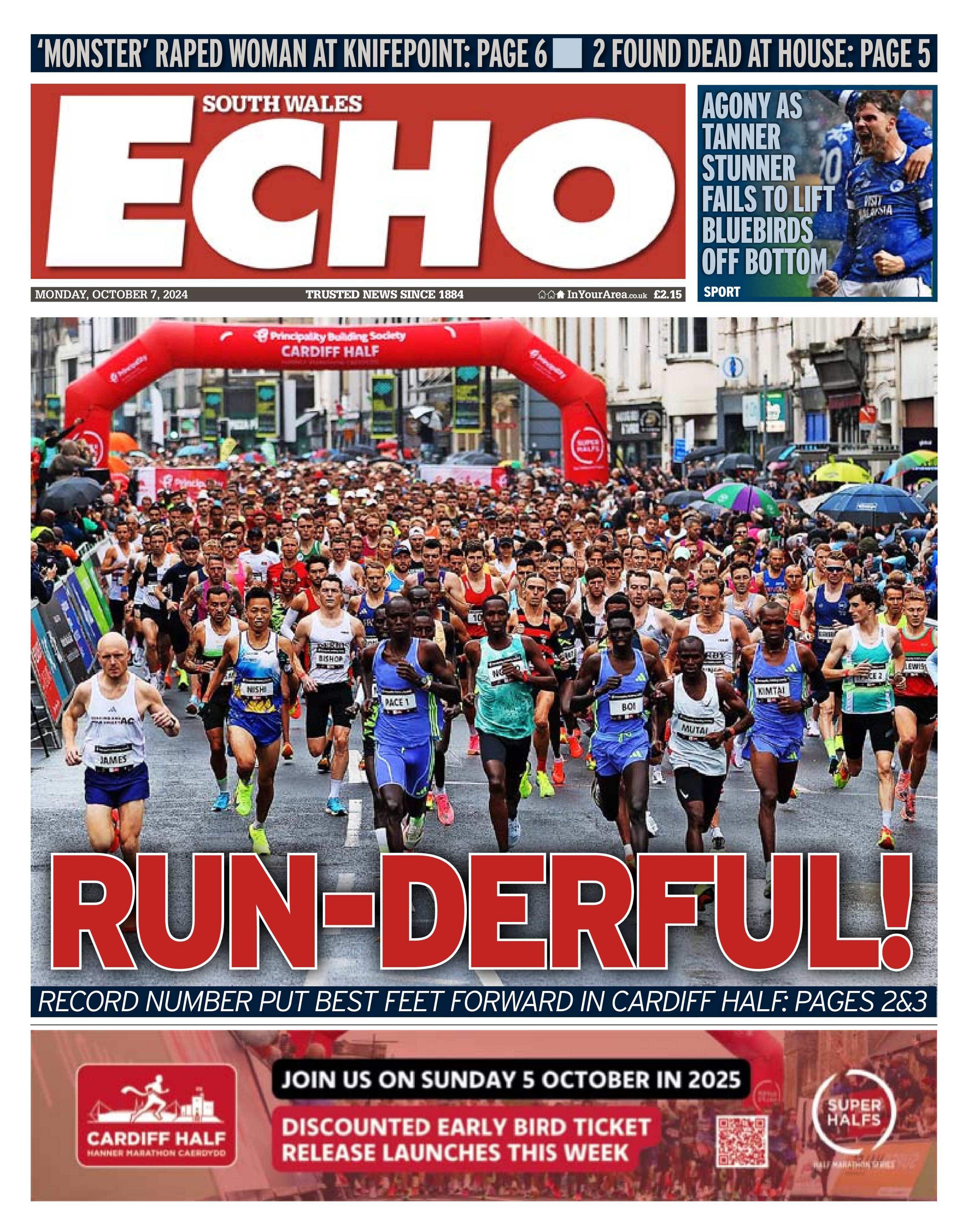 South Wales Echo front page 