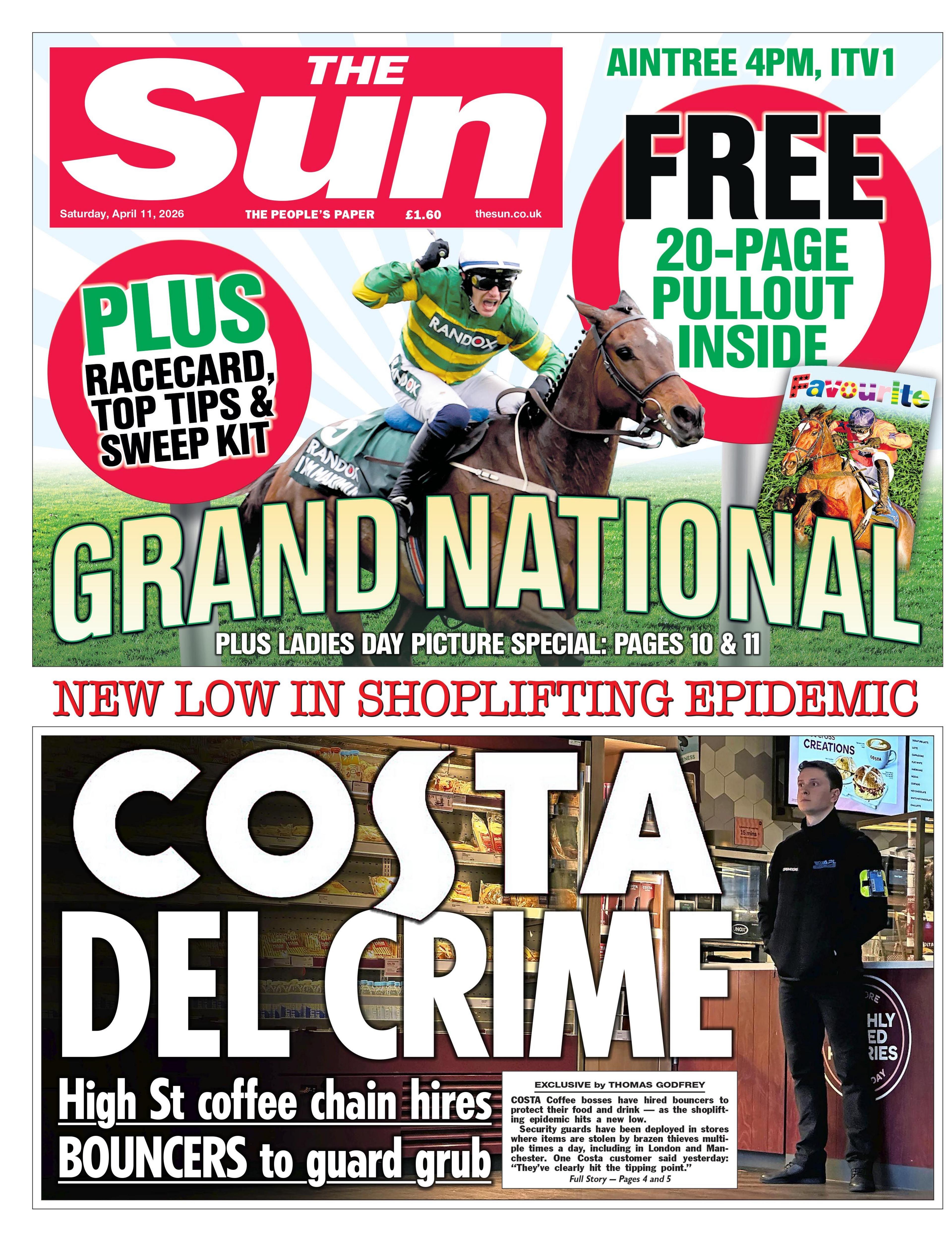 Titulli në faqen e parë të gazetës The Sun thotë: "Costa del Crime".