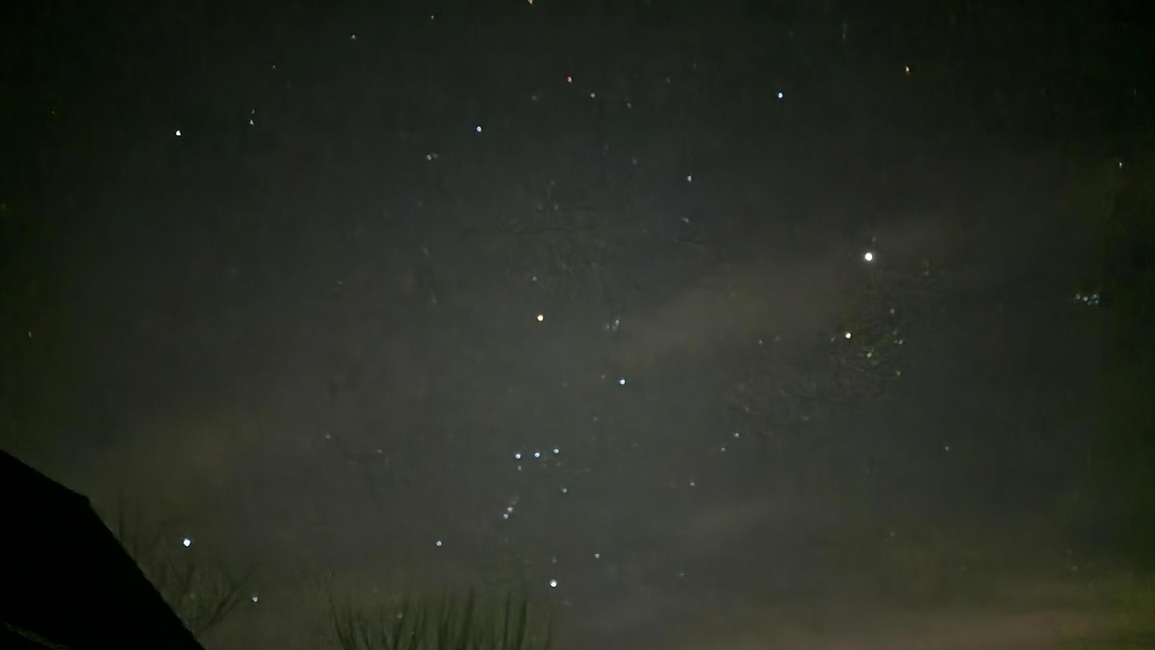 The night sky with several very bright stars shining. The photo was taken during a week when 7 planets were visible in the sky over the south. 