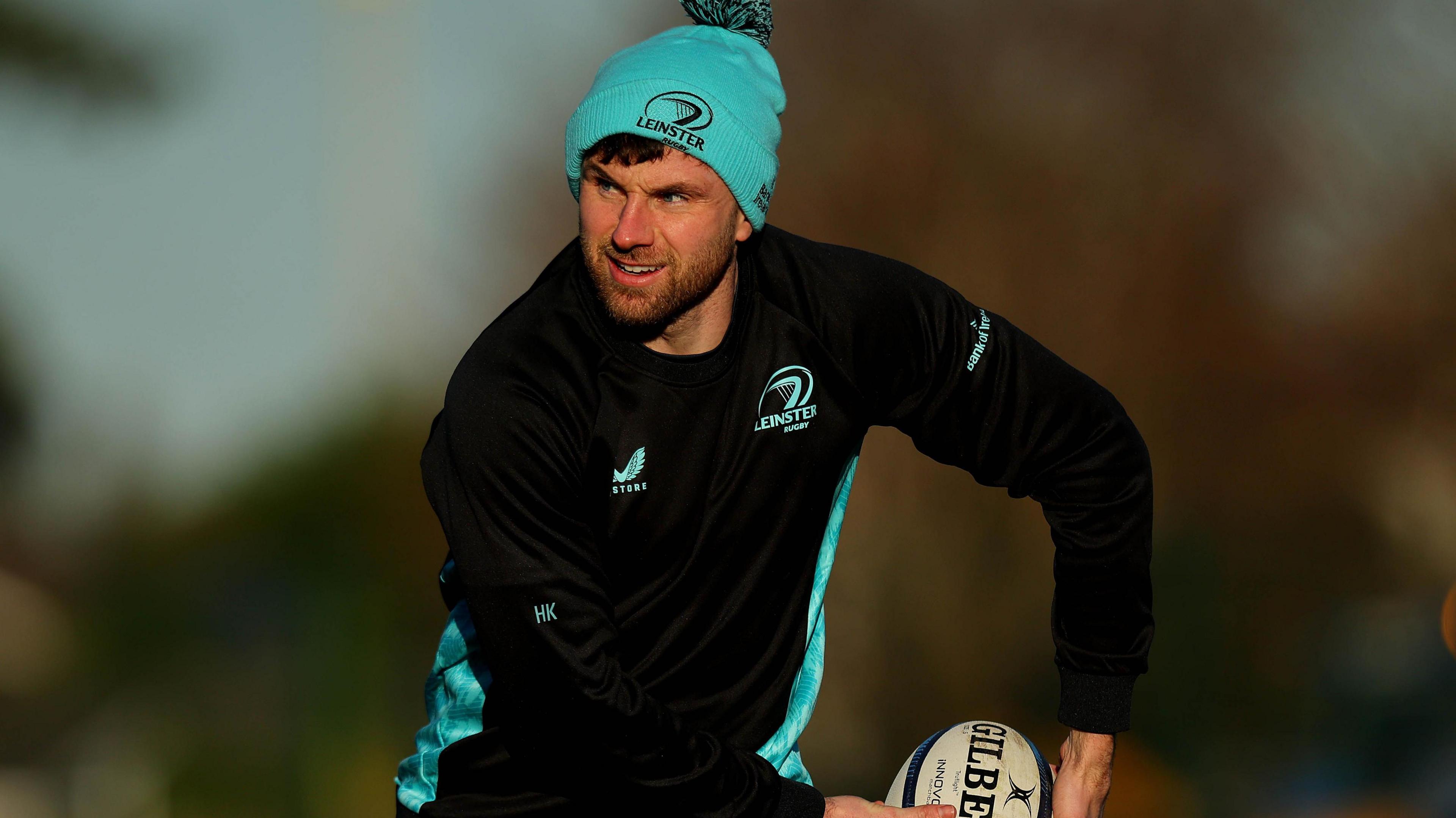 Hugo Keenan in Leinster training